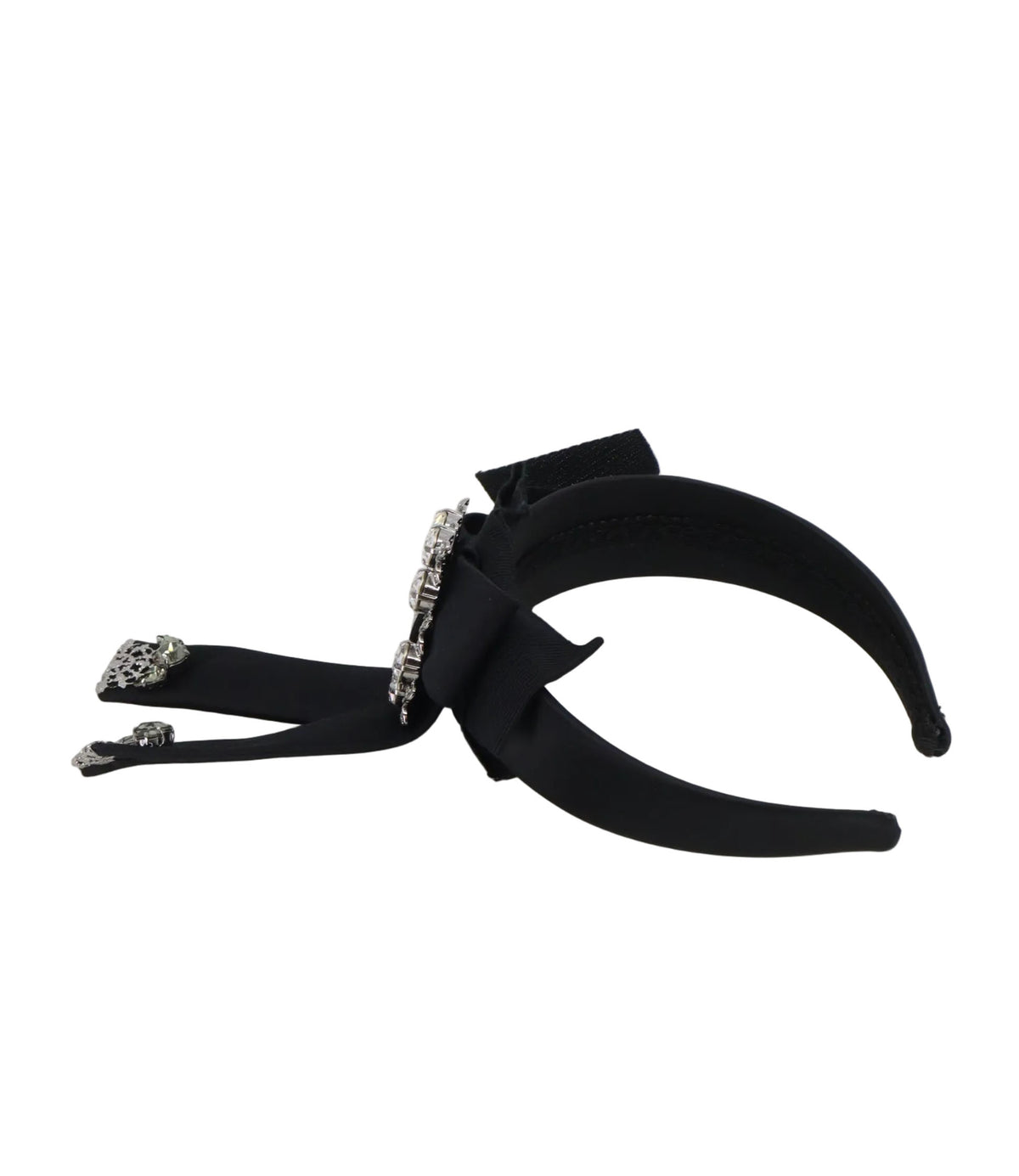 Dolce & Gabbana Haarreif Schwarz mit Strass und Schleife