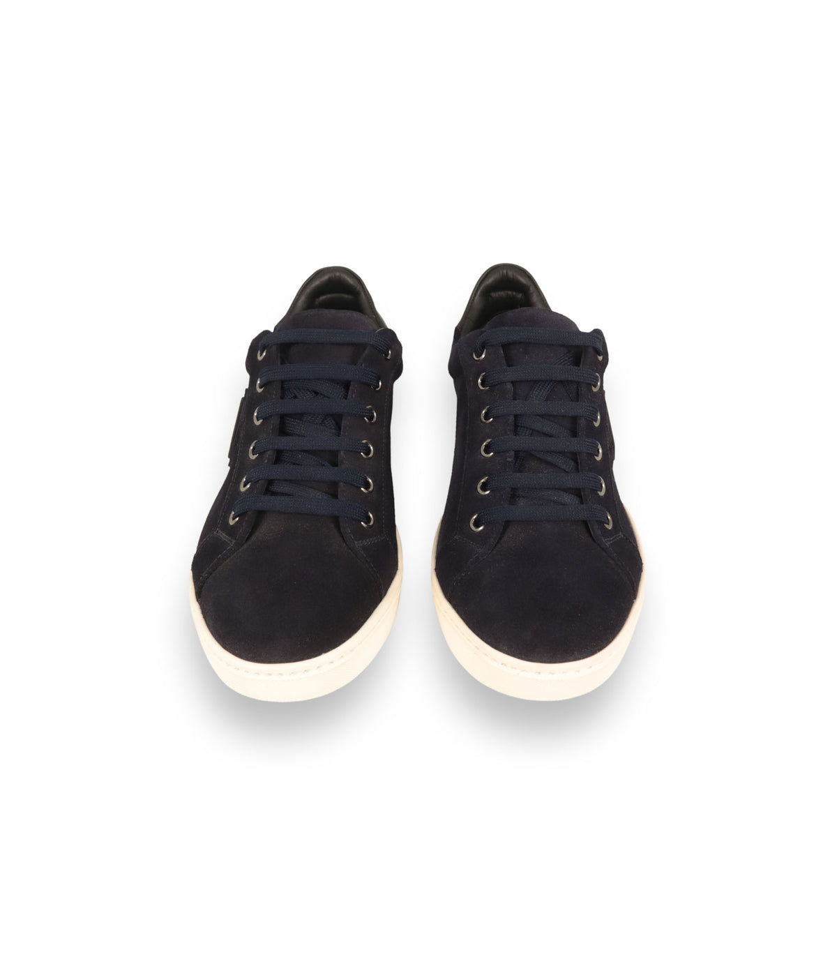 Dolce & Gabbana Sneaker Größe 40 aus dunkelblauem Veloursleder mit heller Gummisohle und Logodetail.