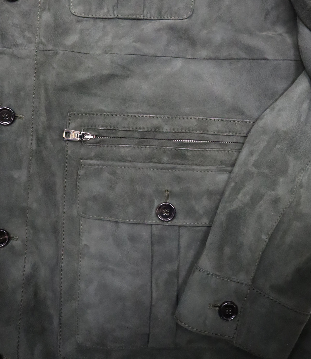Dolce & Gabbana Jacke dunkelgrün Größe 54 mit Taschen und Knopfleiste