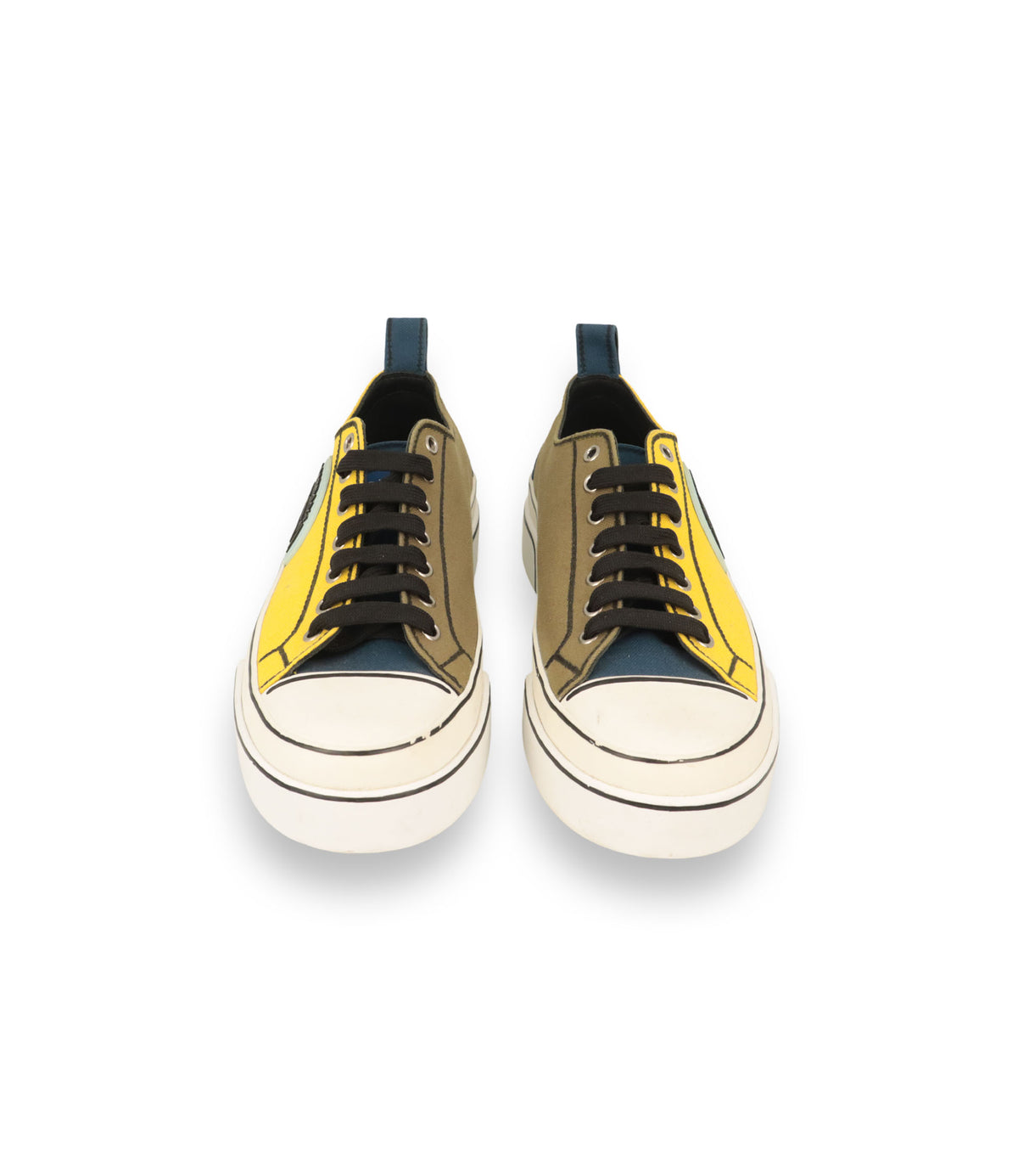 Dolce & Gabbana Sneaker Größe 41 in Gelb Blau mit Plateau-Sohle und DG Logo