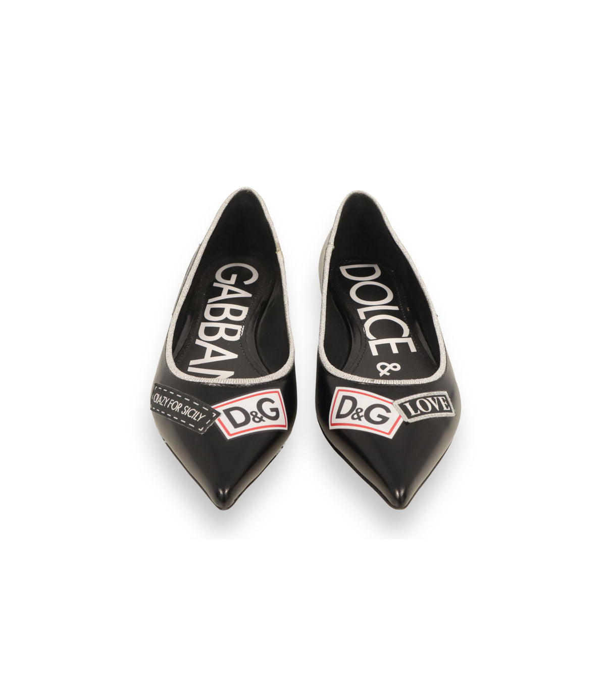 Dolce & Gabbana Ballerinas schwarz Leder Herz Größe 36