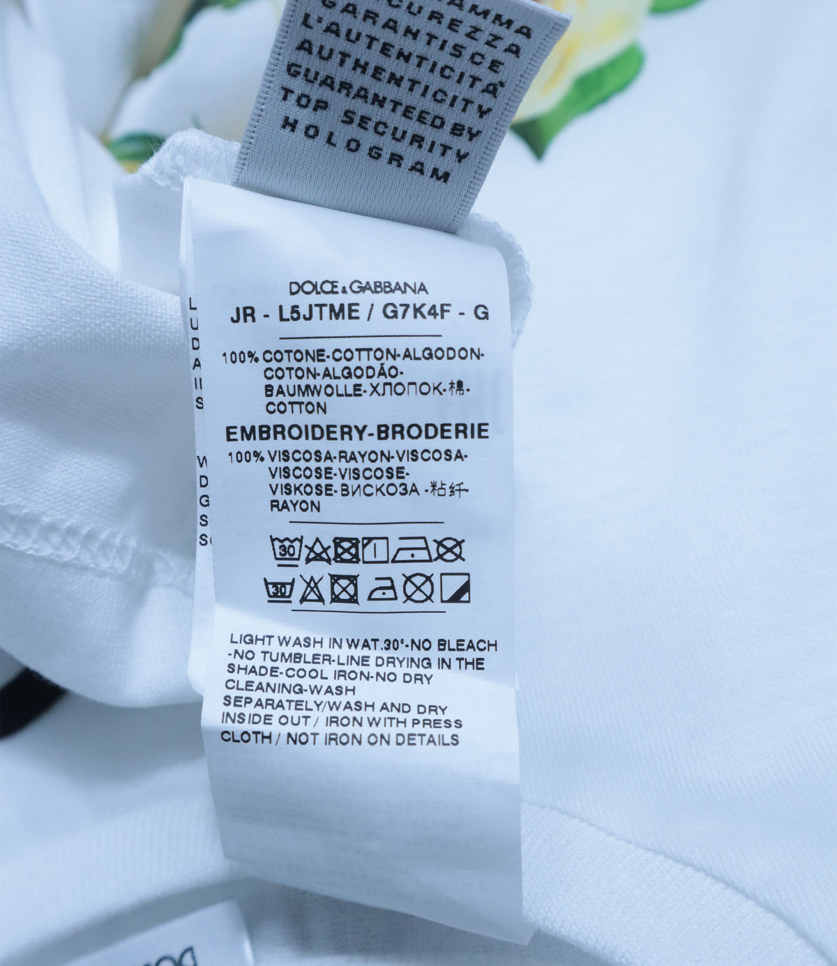 Dolce & Gabbana T-Shirt Größe 3 Jahre weiß mit Rosenprint im Dolce & Gabbana Sale