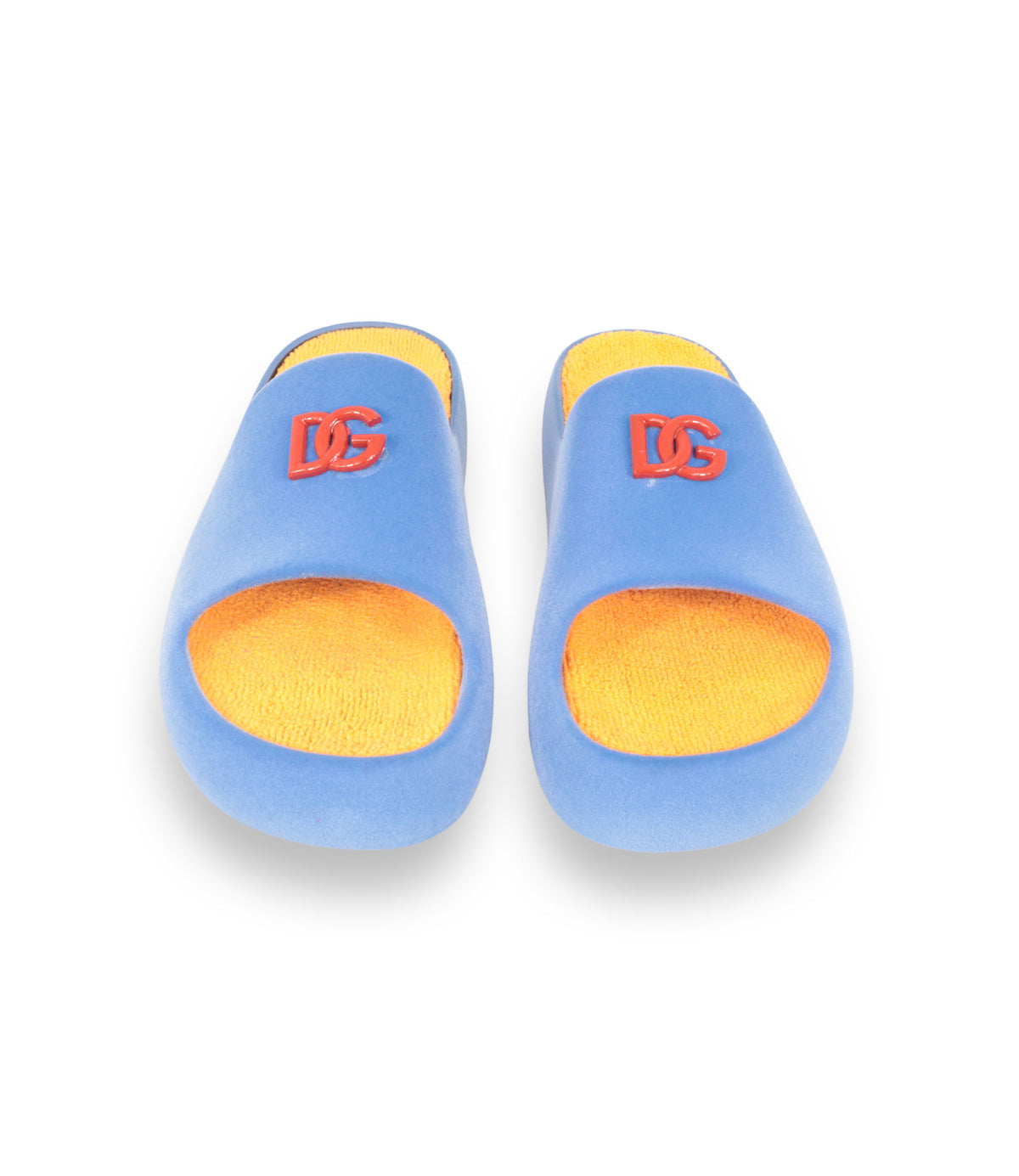 Dolce & Gabbana Sandalen blau gelb Herren Größe 44 Luxus Slides