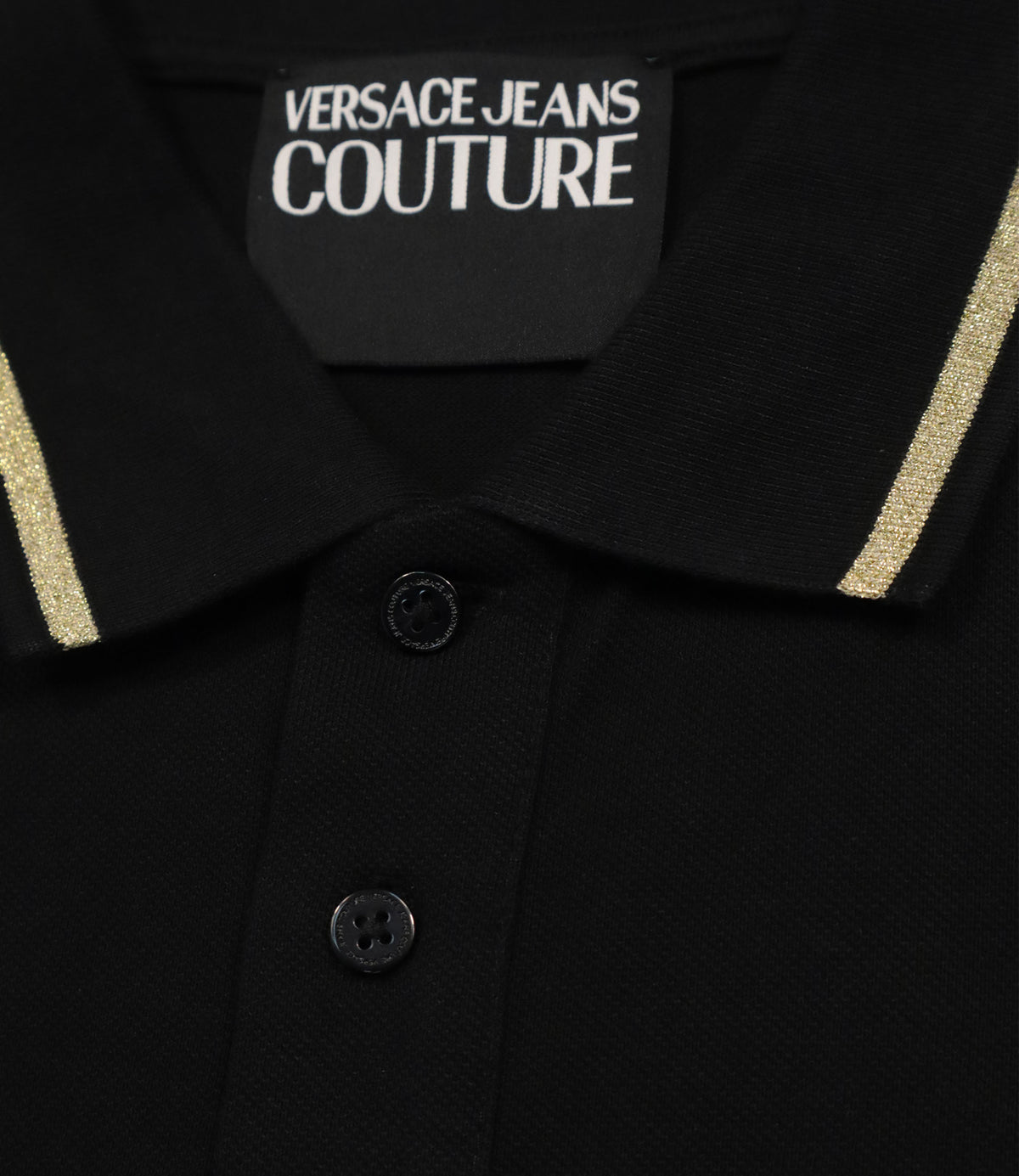 Versace Jeans Couture Poloshirt schwarz mit goldfarbenem Logo Größe L