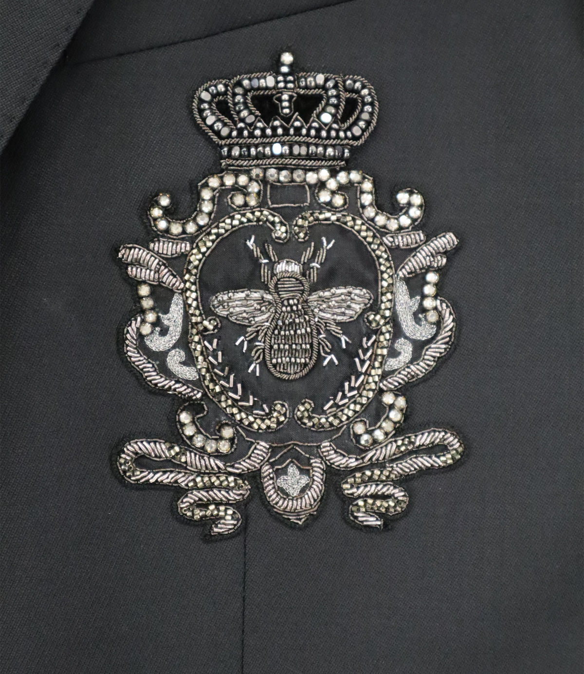 Dolce & Gabbana Blazer Größe 48 schwarz mit Wappen-Emblem elegant