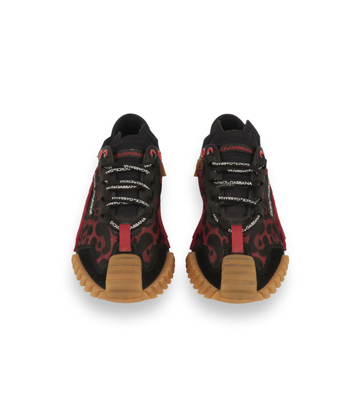 Dolce & Gabbana Sneaker Größe 39 mit rotem Leopardenmuster und Gummisohle aus Italien.