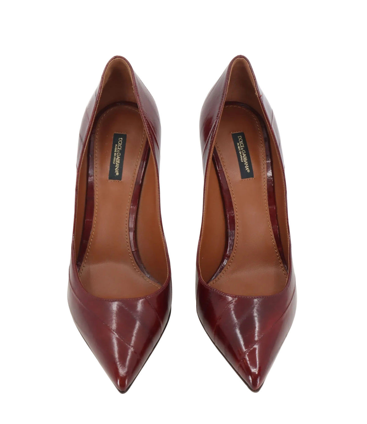 Dolce & Gabbana High Heels Bordeaux Leder Größe 41 elegant