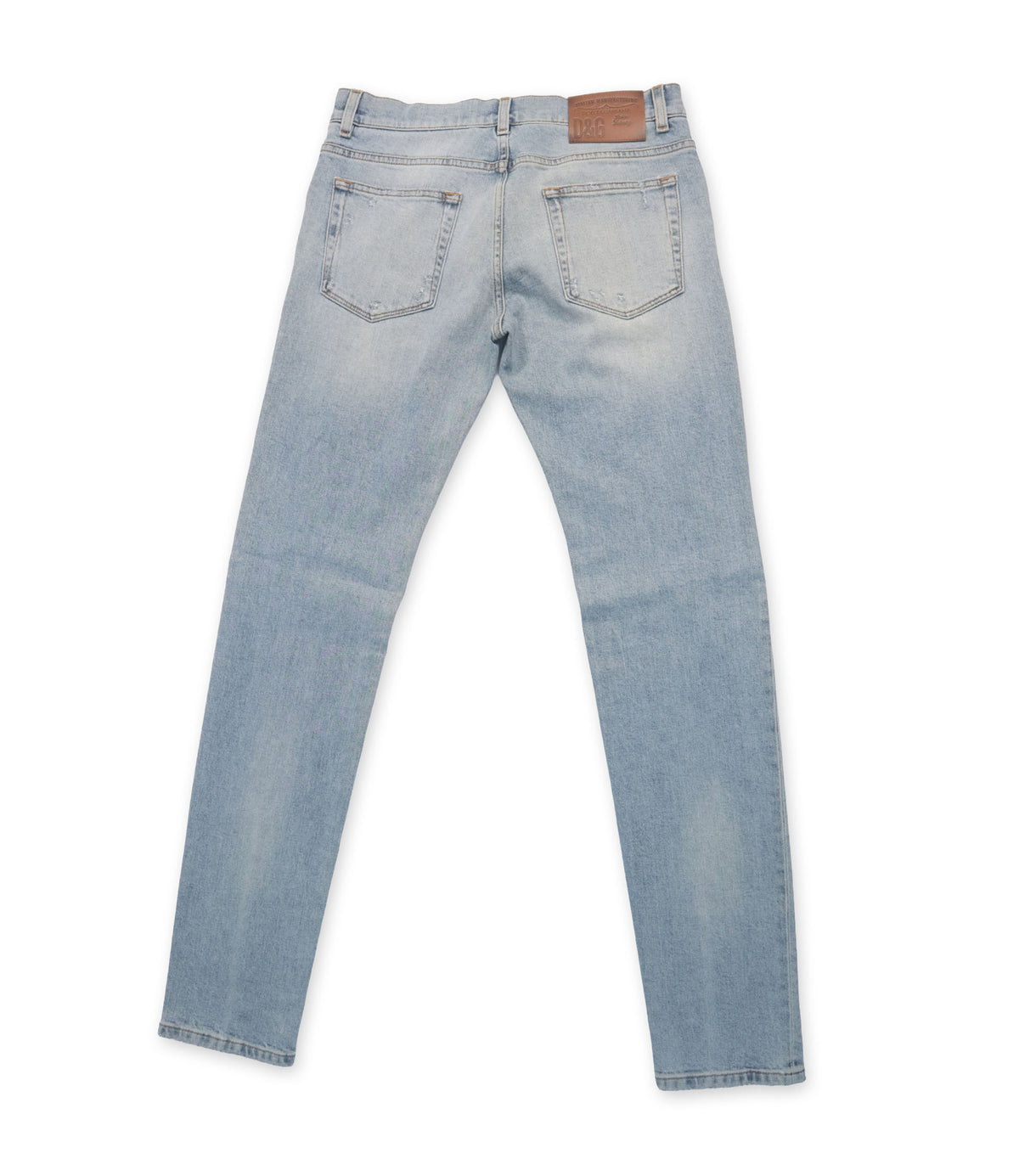 Dolce & Gabbana Skinny Jeans IT 46 aus hellblauem Denim mit Used-Details und italienischer Verarbeitung.