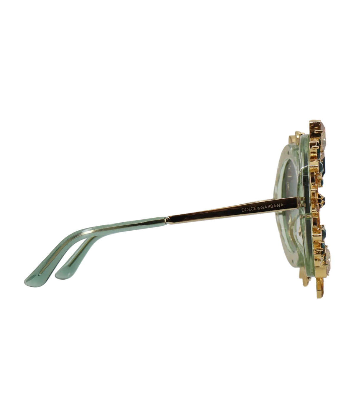 Dolce & Gabbana Sonnenbrille Herz gold grün kristallbesetzt luxuriös Statement