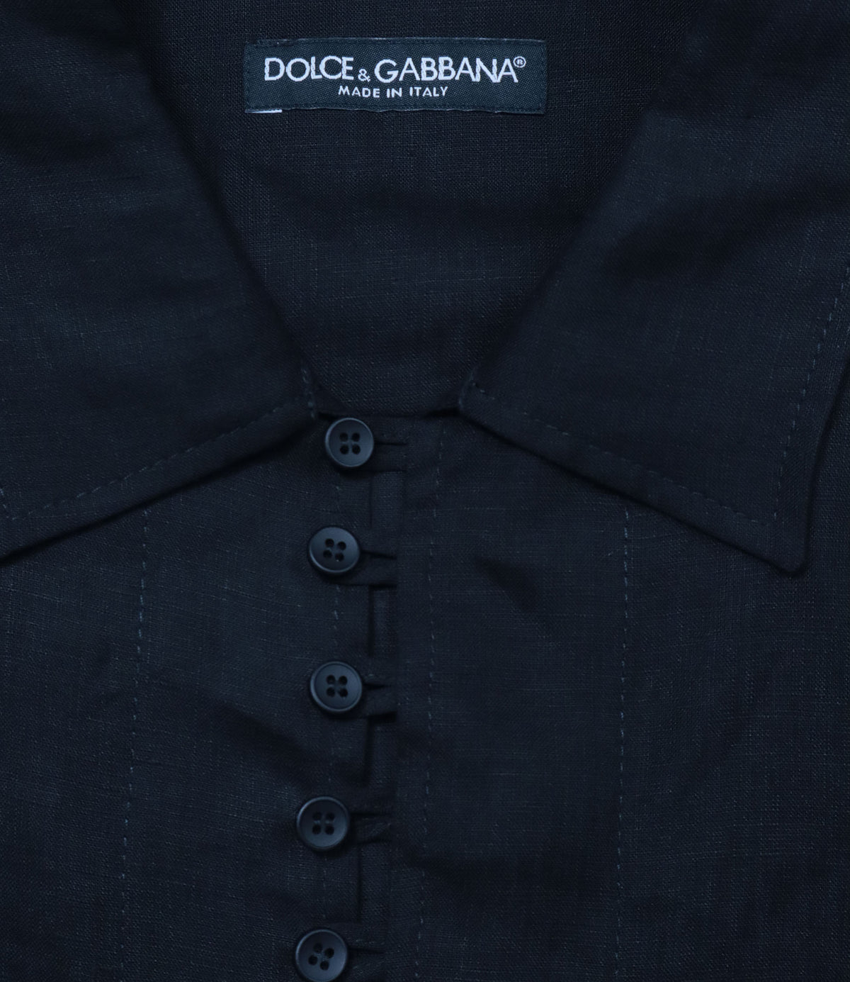 Dolce & Gabbana schwarze Leinenbluse Größe 41 aus Italien