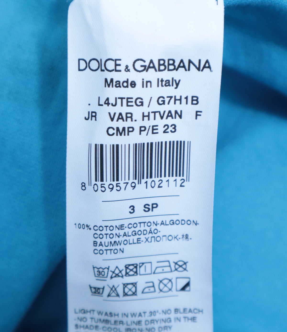 Dolce & Gabbana T-Shirt blau mit DG-Logo-Print Größe 3 Jahre