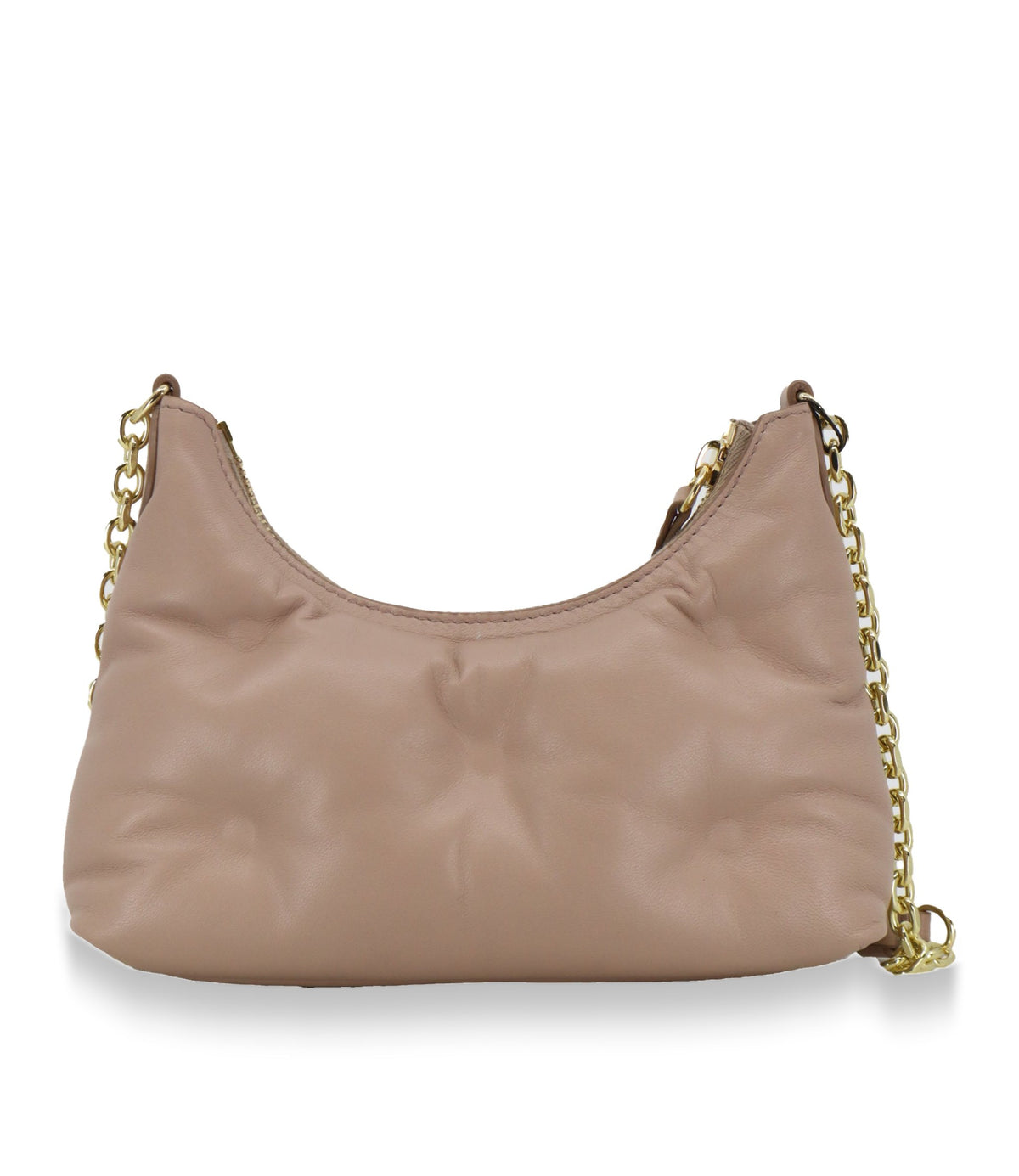 Maison Margiela Handtasche Nude aus Leder mit goldener Kette und Zahlenlabel