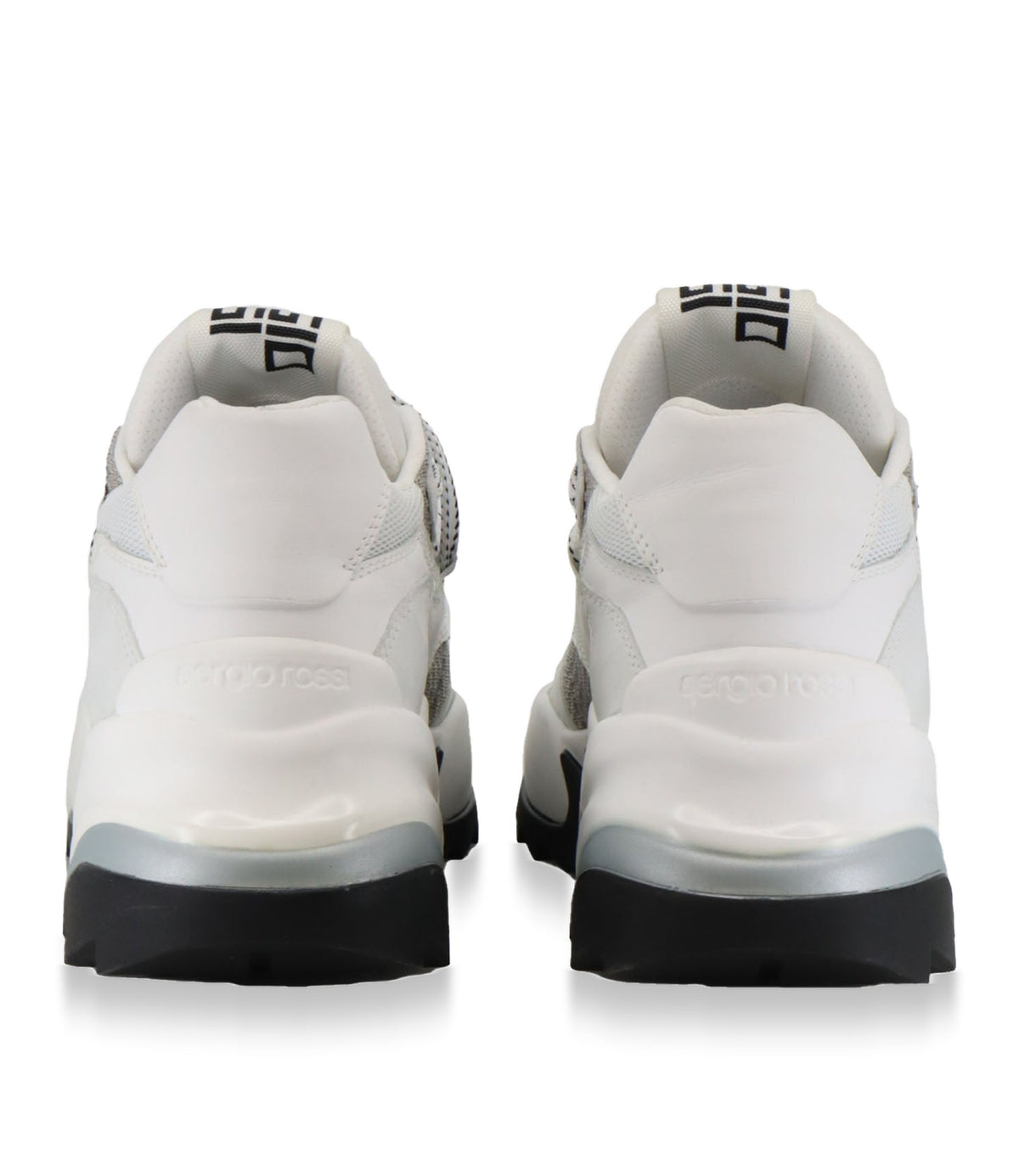 Sergio Rossi Sneaker Größe 41 weiß grauer Designer Sneaker mit Mesh und markanter Sohle