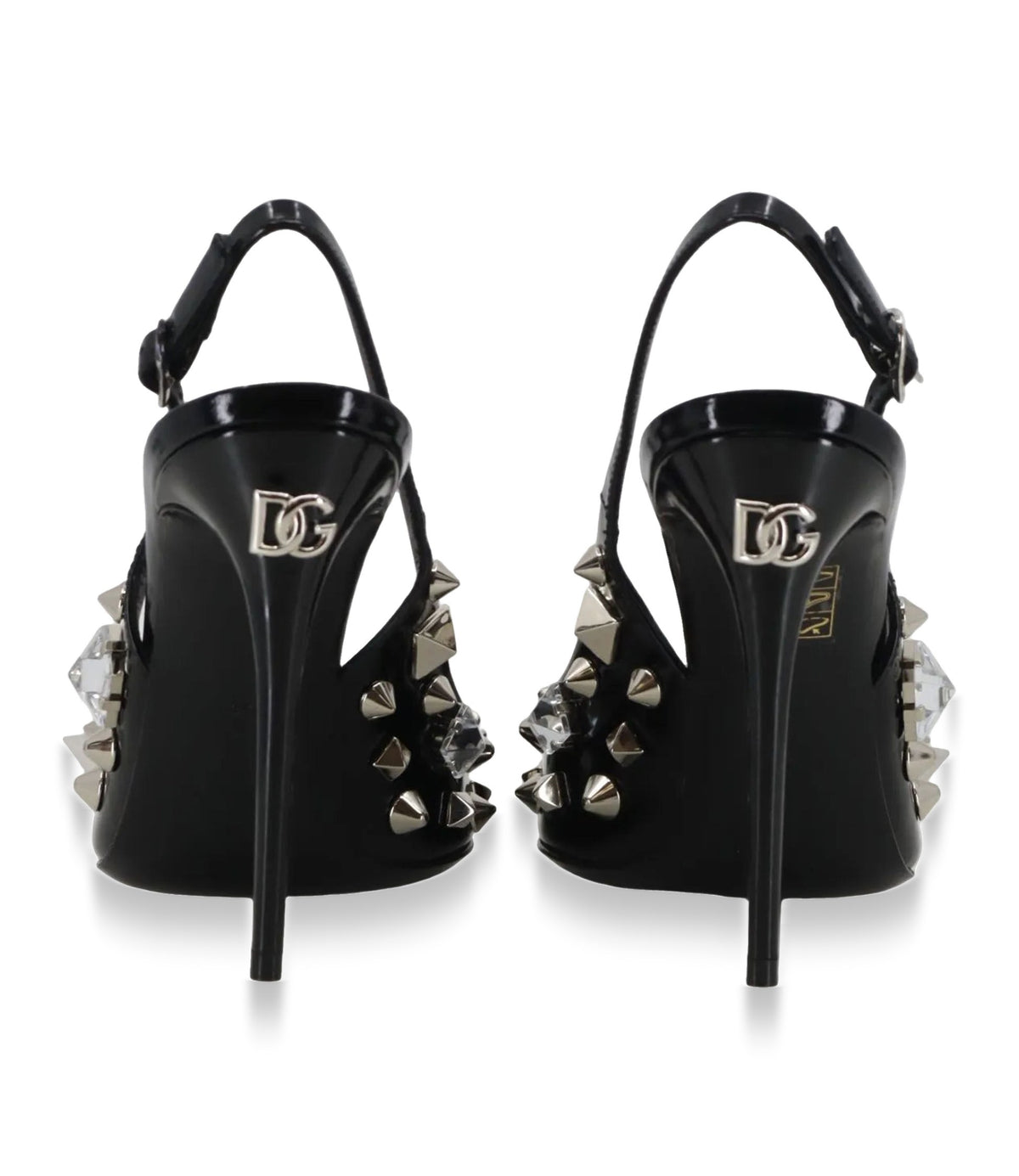 Dolce & Gabbana Slingback High Heels schwarz mit Nieten Größe 37