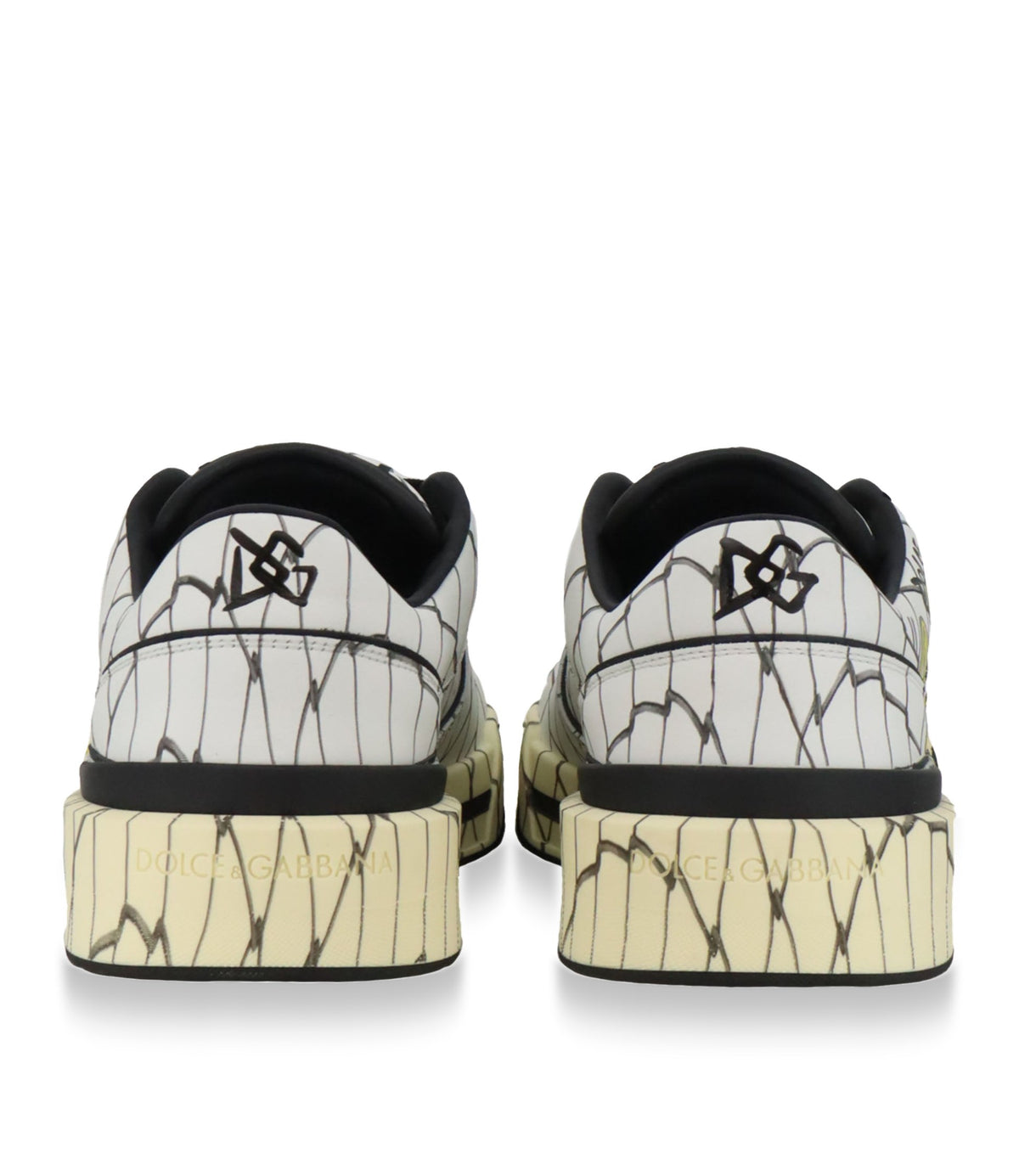 Dolce & Gabbana Sneaker weiß graffiti gelb Größe 45