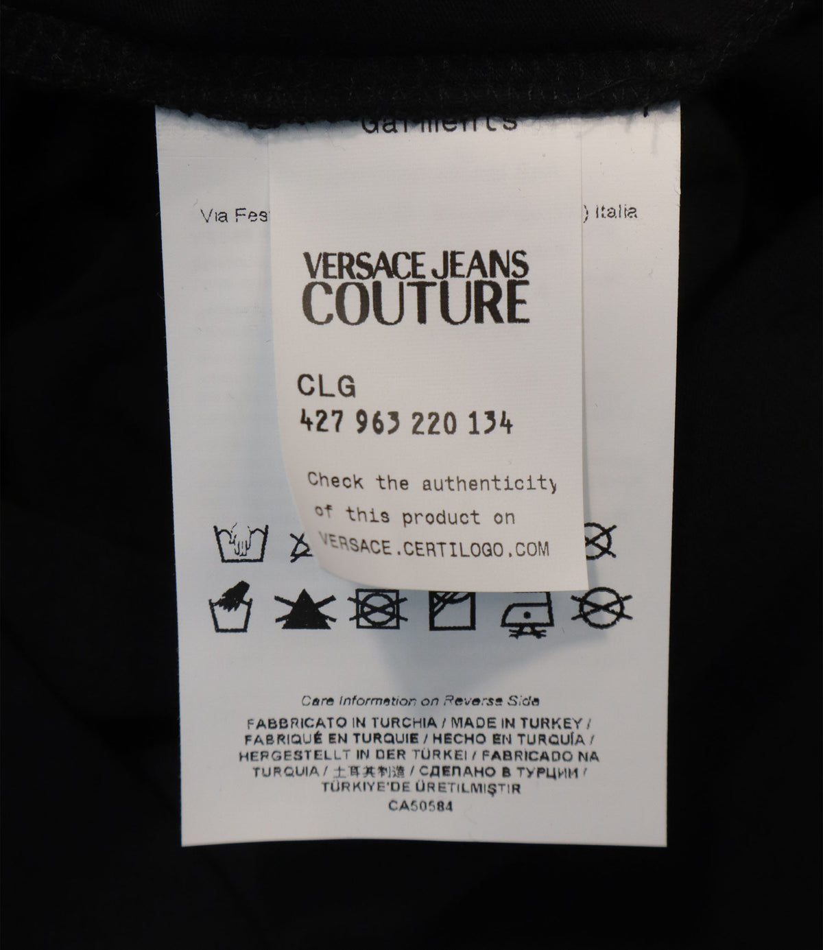 Versace Jeans Couture T-Shirt schwarz mit barockem Goldprint Größe M