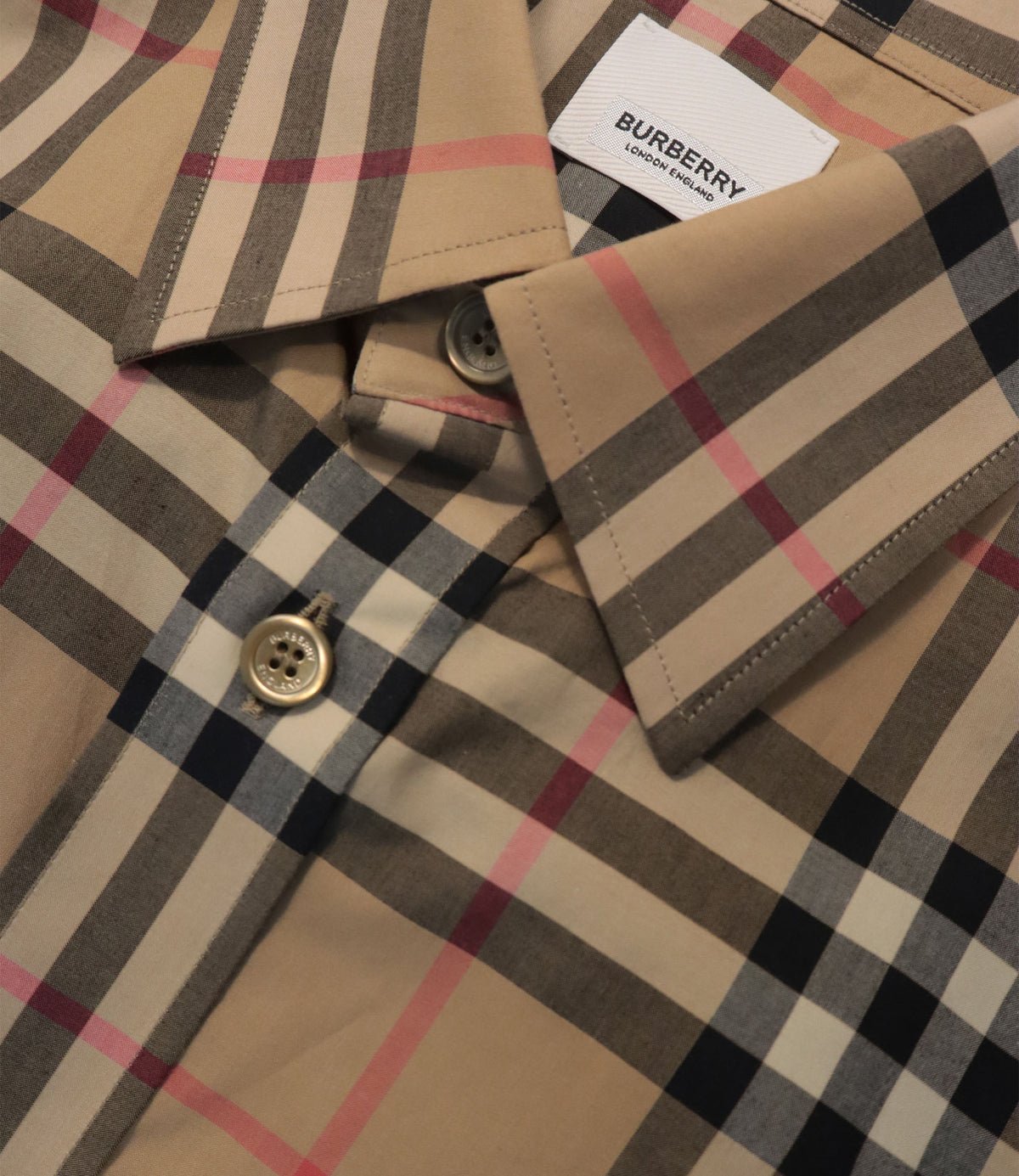 Burberry Hemd Beige Karomuster Größe M Herren Designerhemd