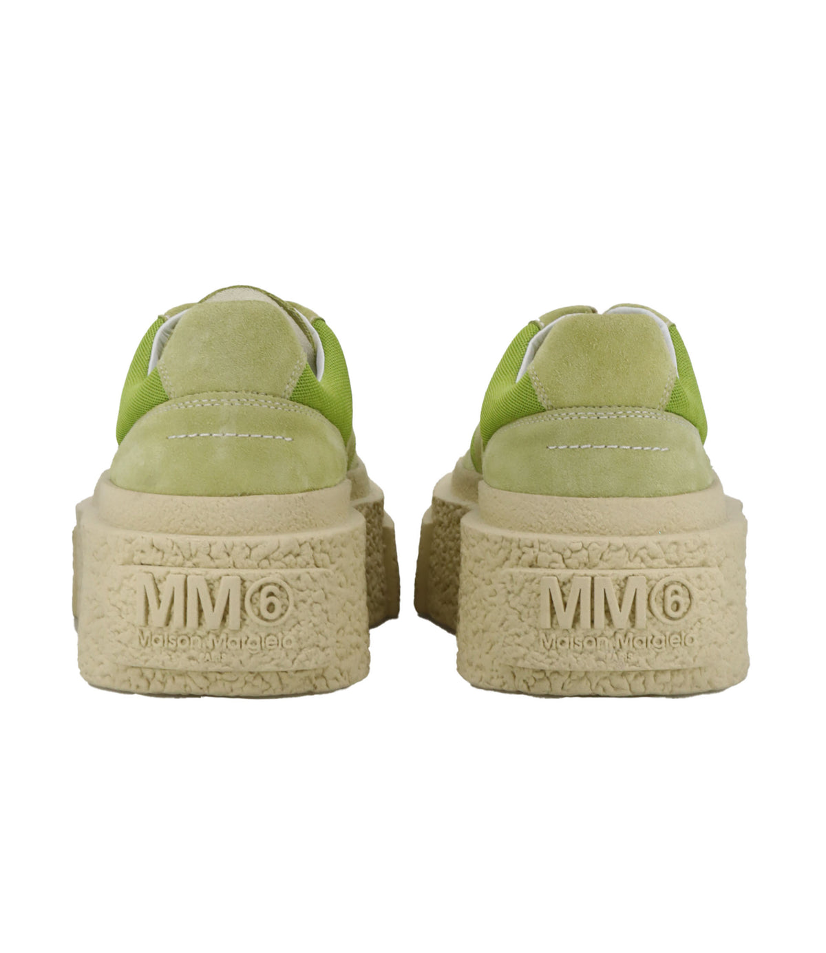 Maison Margiela Plateau Sneaker Größe 37 in Grün aus Veloursleder und Mesh.