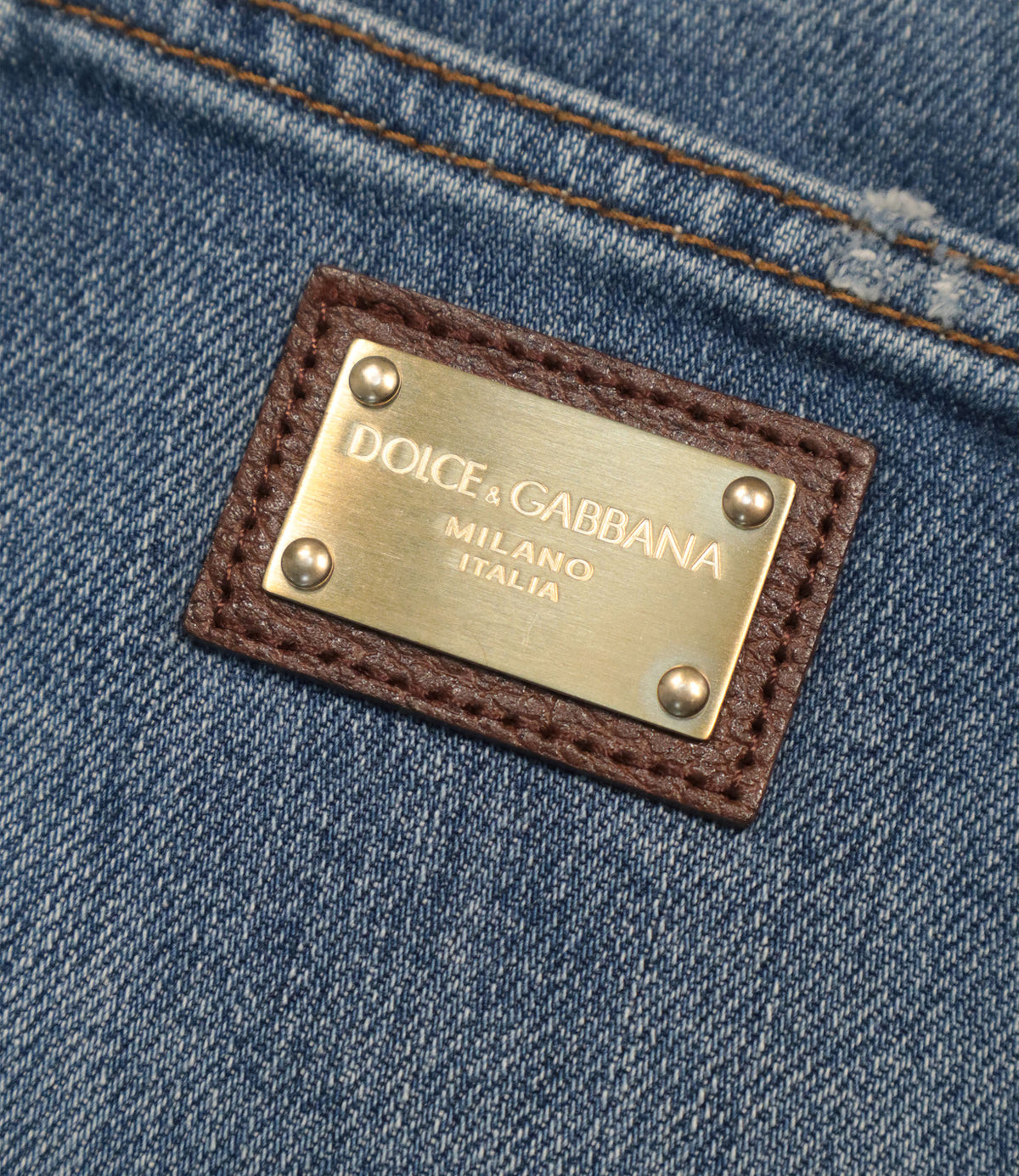 Dolce & Gabbana Slim Fit Jeans blau Used-Waschung Größe IT 58