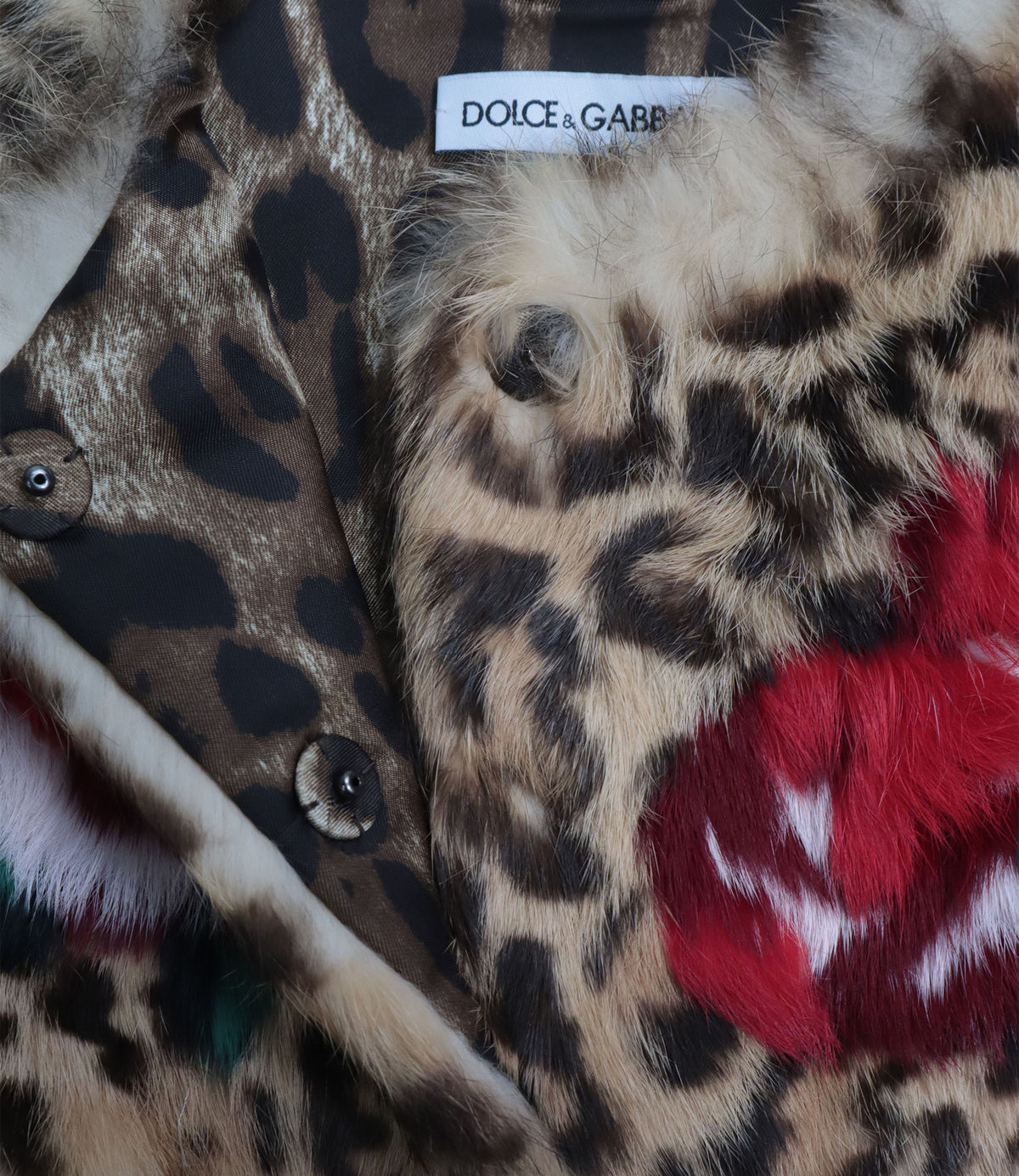 Dolce & Gabbana Felljacke Größe 3 Jahre mit Leo-Print und Rosen im Dolce & Gabbana Sale