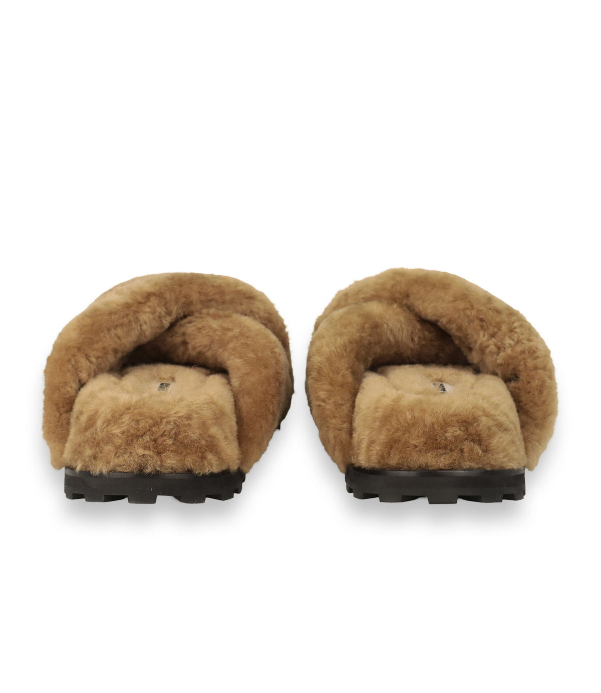 Jil Sander Fell Sandalen Größe 39 in Camel mit schwarzer Profilsohle