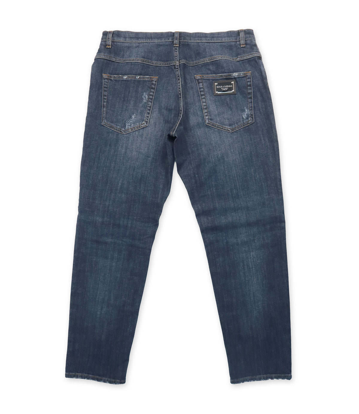 Dolce & Gabbana Jeans Größe 48 aus blauem Denim im Loose Fit mit Used-Waschung Made in Italy.