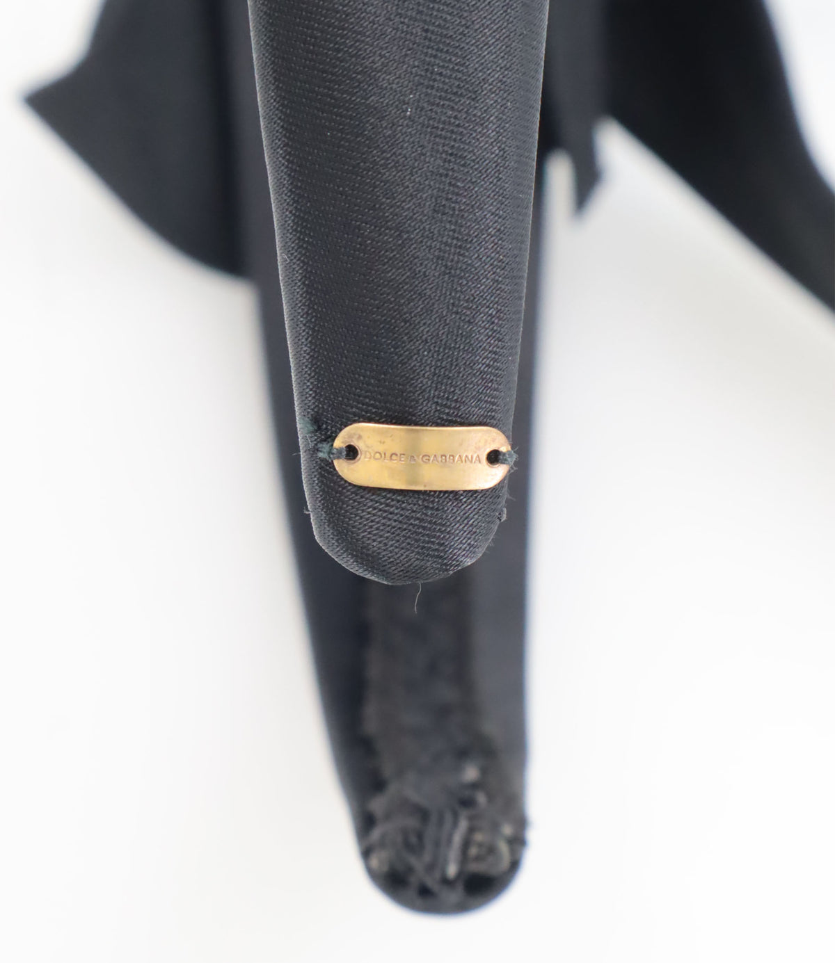 Dolce & Gabbana Haarreif Schwarz mit Strass und Schleife