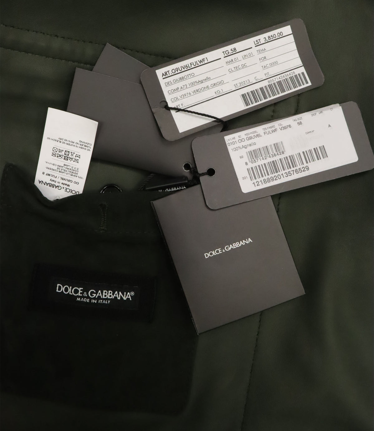 Dolce & Gabbana Jacke dunkelgrün Größe 54 mit Taschen und Knopfleiste