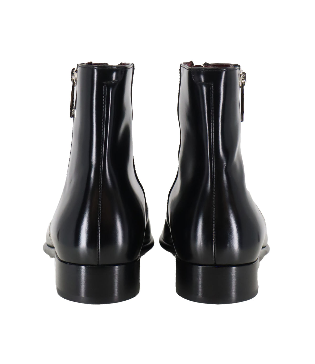 Dolce & Gabbana Stiefeletten Größe 40 schwarze Leder Designer Boots mit Reißverschluss