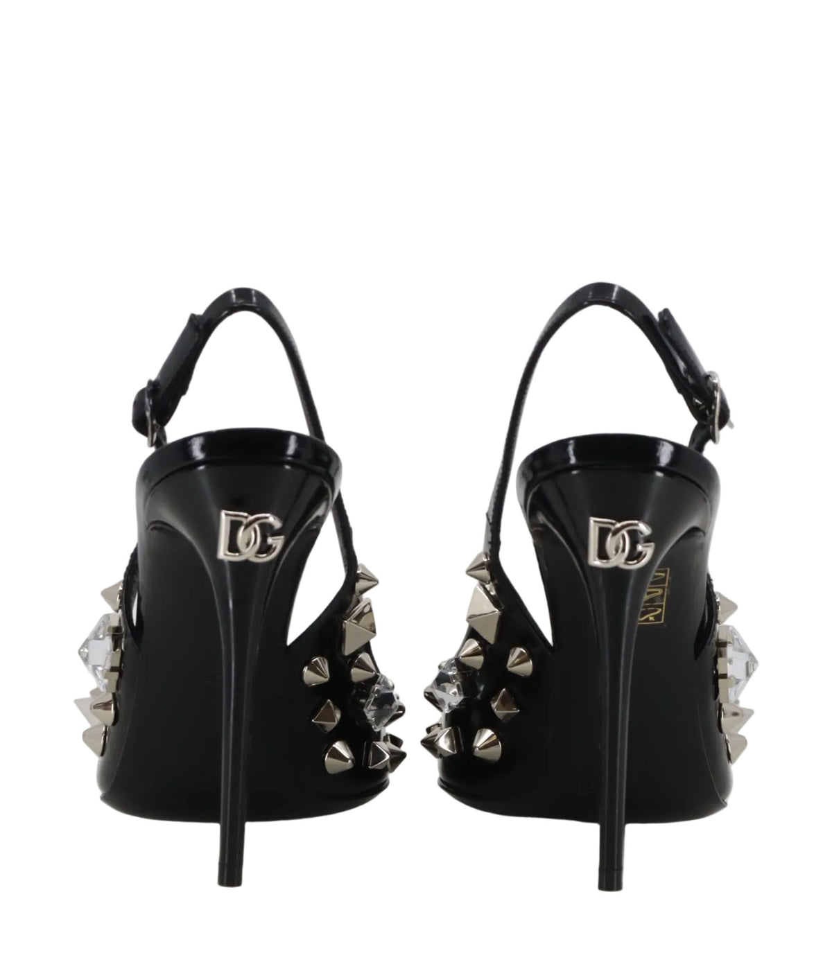 Dolce & Gabbana Slingback High Heels schwarz mit Nieten Größe 37