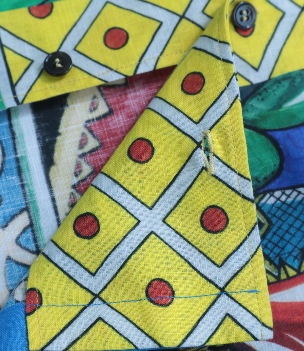 Dolce & Gabbana Leinenhemd multicolor mit kunstvollem Figurenprint Größe IT 37