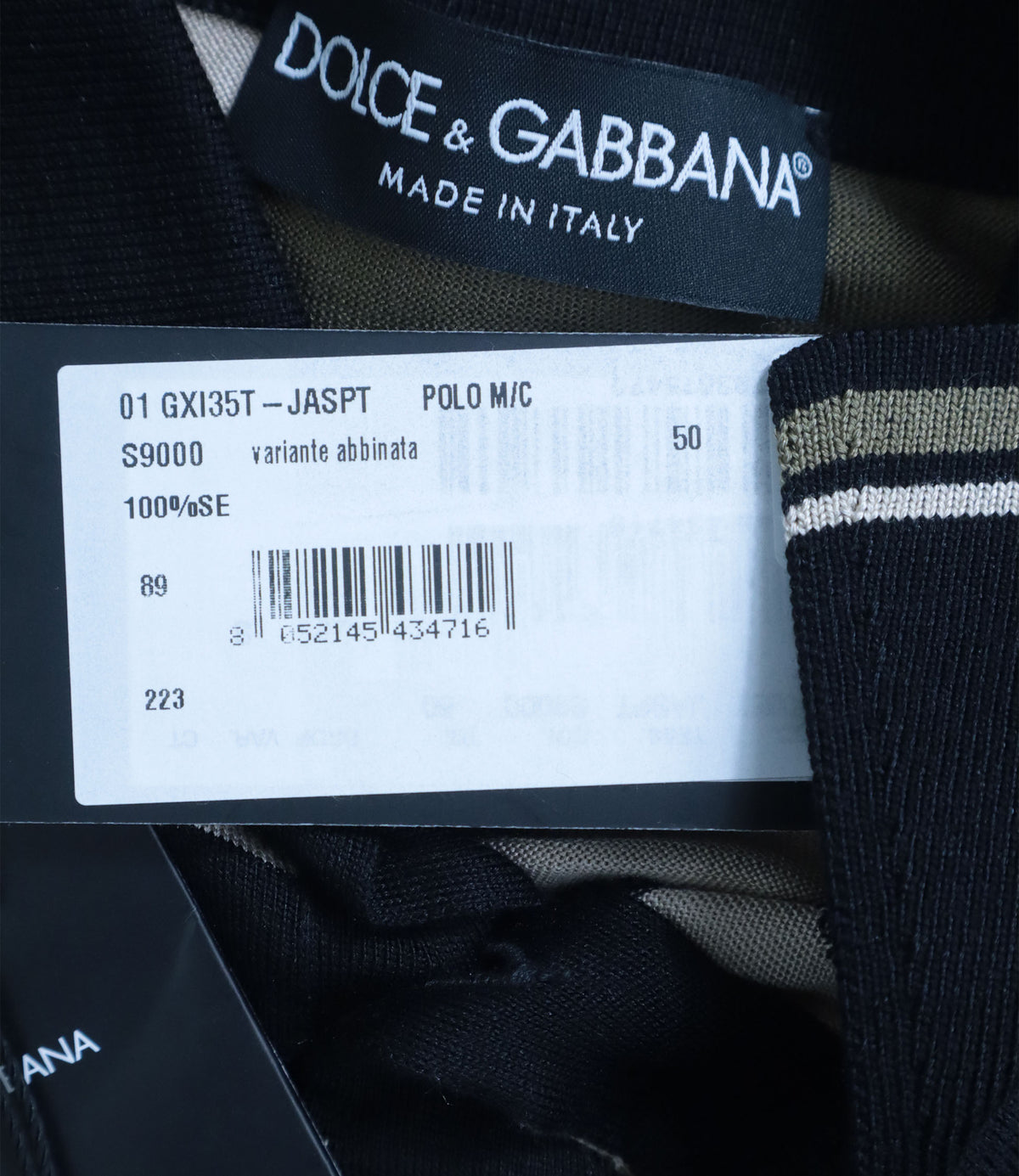 Dolce & Gabbana Poloshirt aus Seide mit Camouflage-Muster in Grau und Olivgrün Größe 50