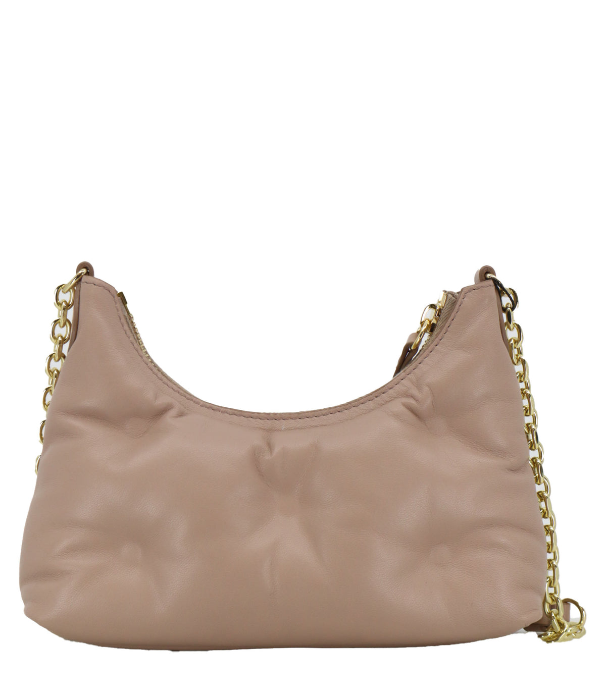 Maison Margiela Handtasche Nude aus Leder mit goldener Kette und Zahlenlabel