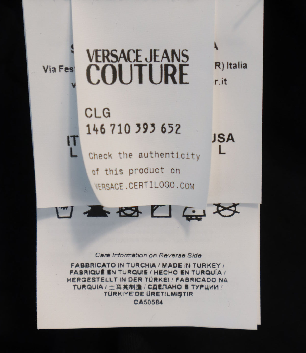 Versace Jeans Couture T-Shirt Schwarz Gold Größe L Herren Luxus Shirt