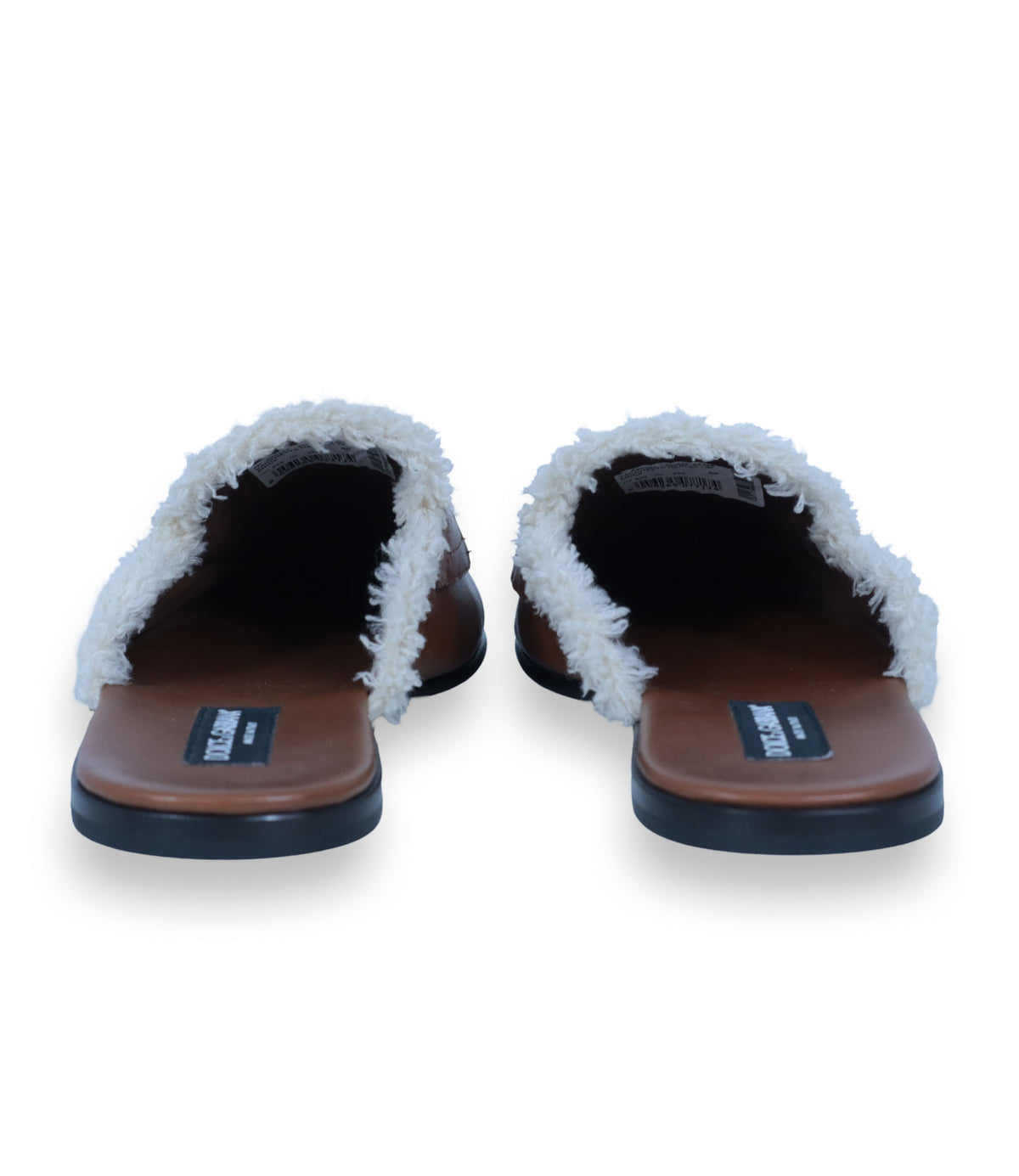 Dolce & Gabbana Pantoletten braun Leder Lammfell Größe 44