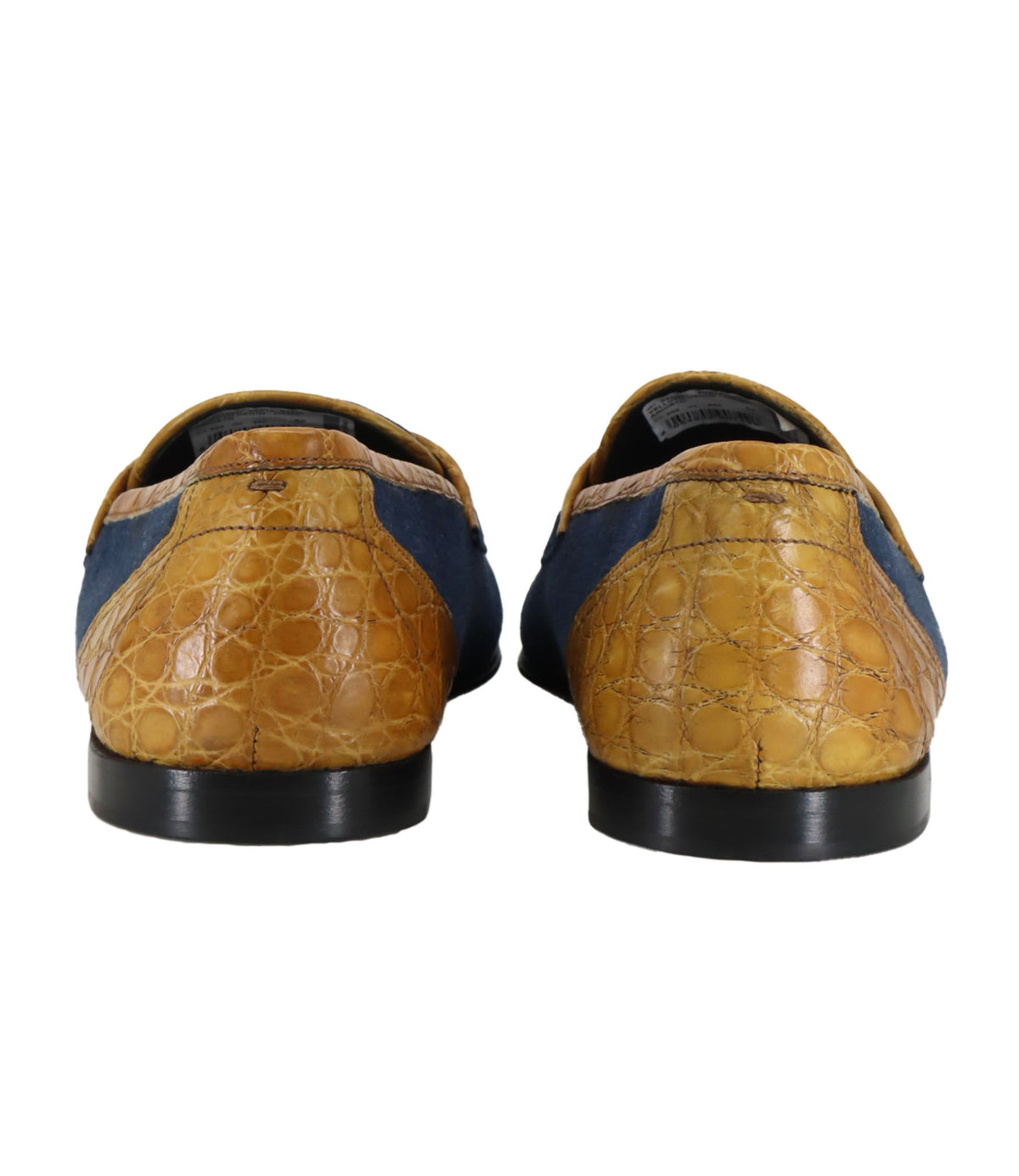 Dolce & Gabbana Loafer aus Denim mit braunen Lederdetails Herren Größe 44 Luxus Designer Schuhe