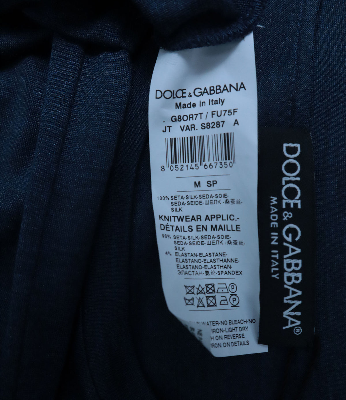 Dolce & Gabbana Herren T-Shirt aus Seide in Dunkelblau Größe M