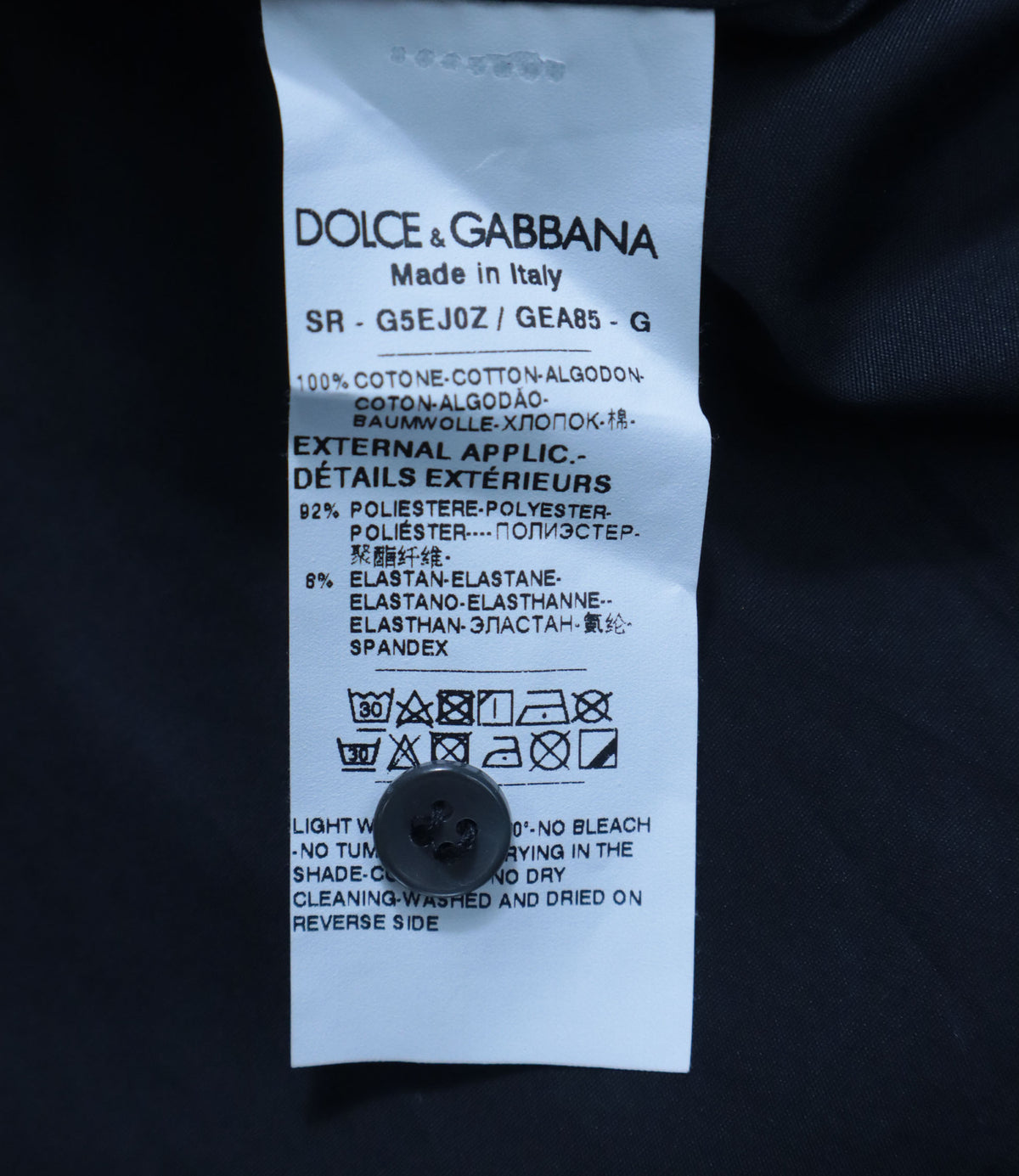 Dolce & Gabbana Herrenhemd navy mit Schmetterling Applikationen Größe IT 40