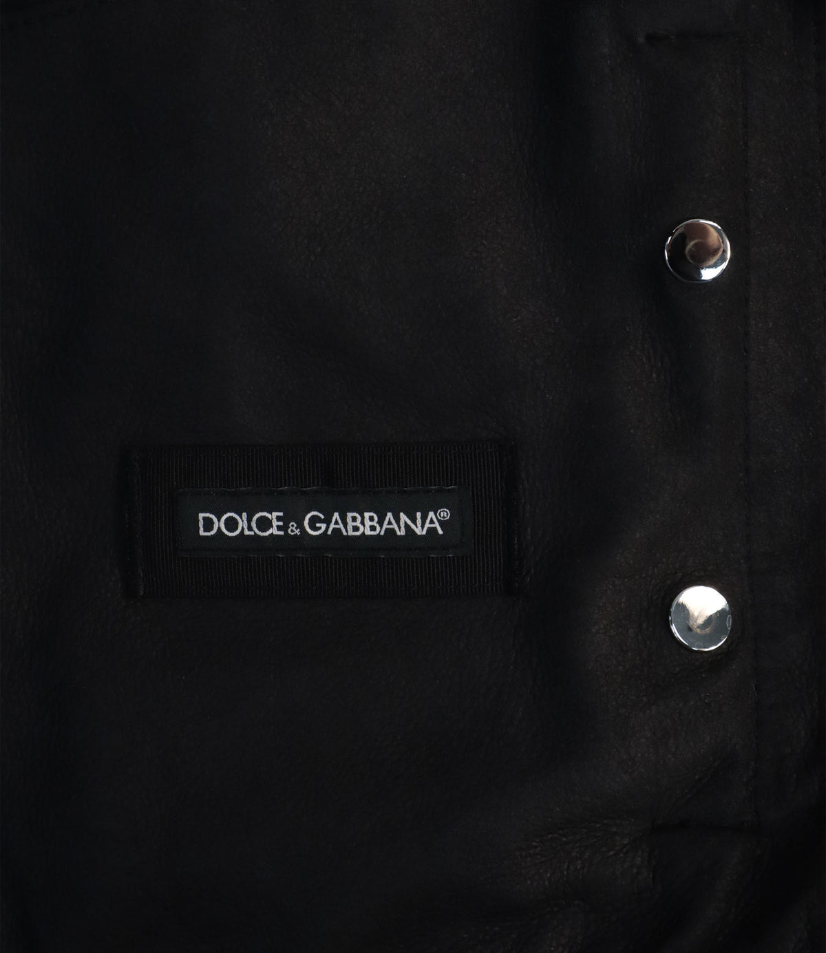 Dolce & Gabbana Lederjacke aus schwarzem Lammleder Größe 46 im Sale