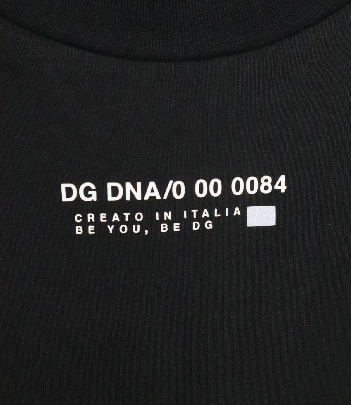 Dolce & Gabbana schwarzes T-Shirt Größe 44 mit DG DNA Print und Made in Italy Schriftzug
