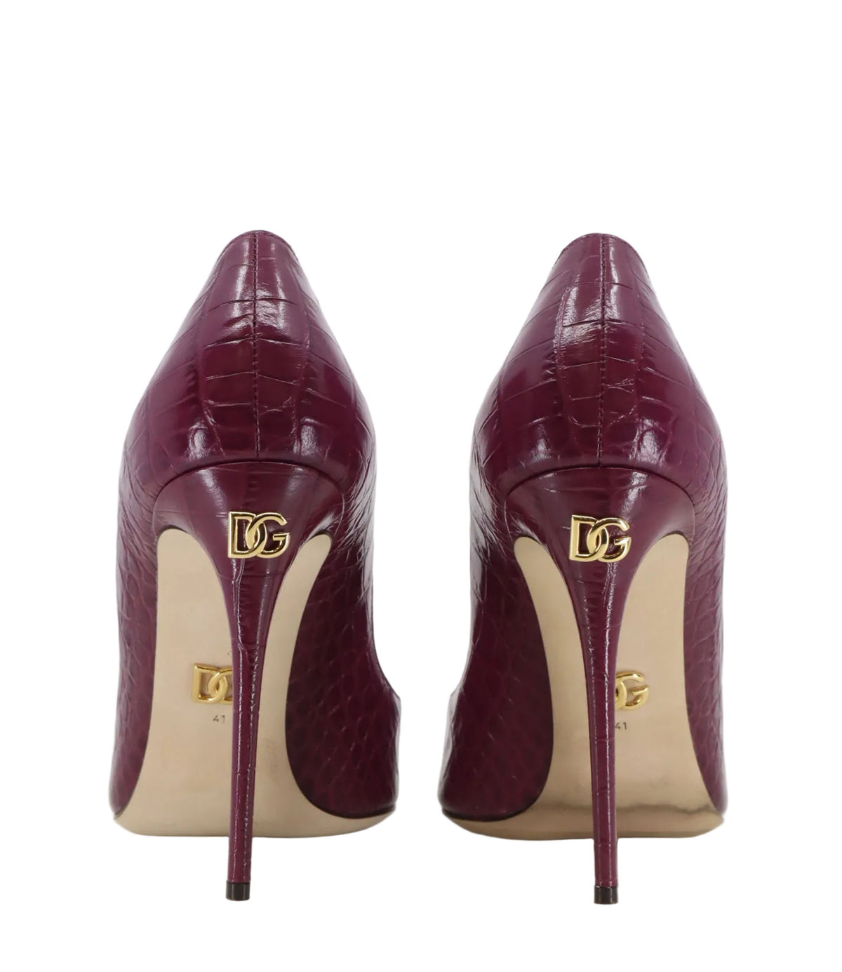 Dolce & Gabbana High Heels Bordeaux Krokodilprägung Größe 41 elegant