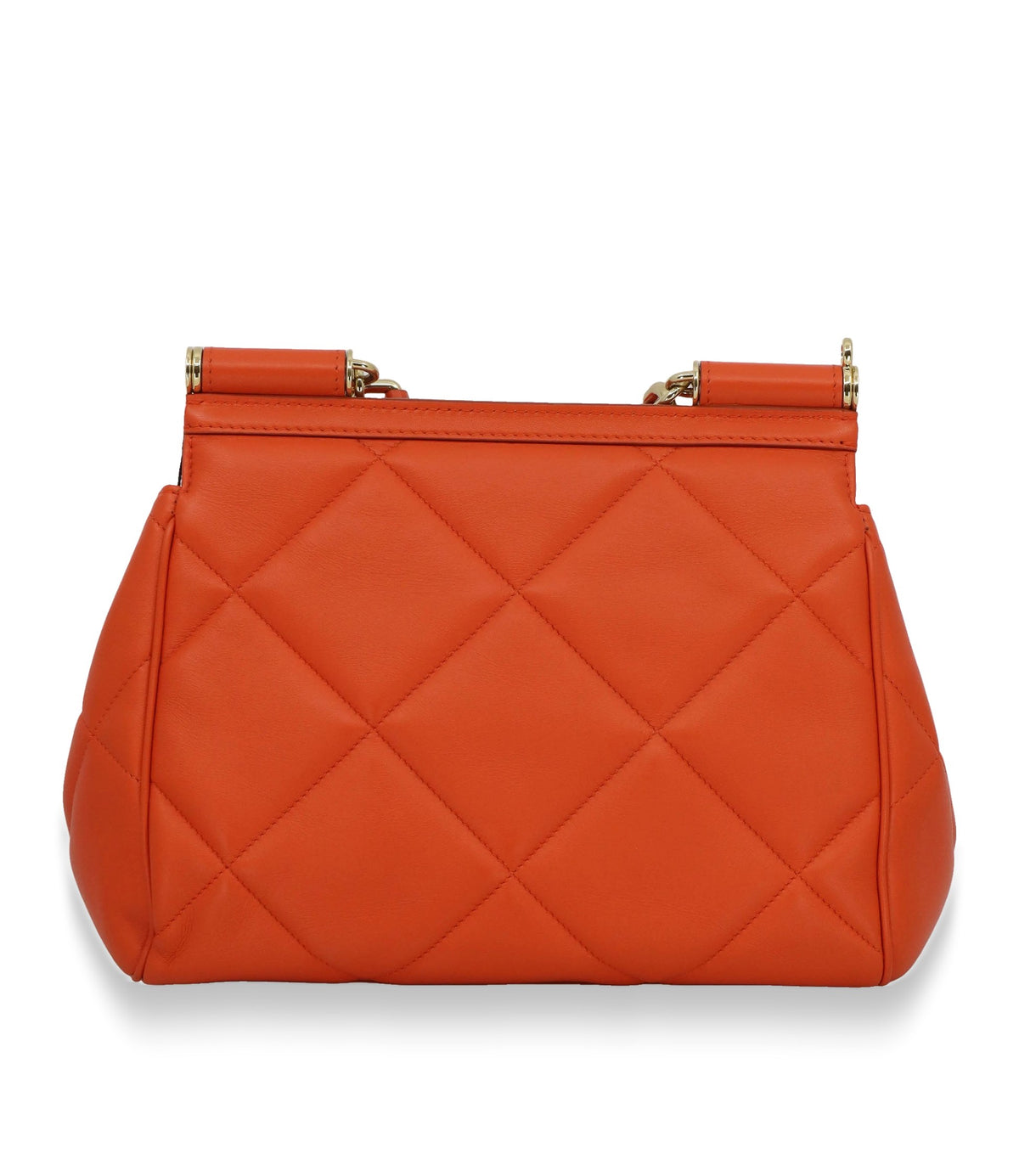 Dolce & Gabbana Handtasche orange gesteppt aus Leder mit Logo-Plakette