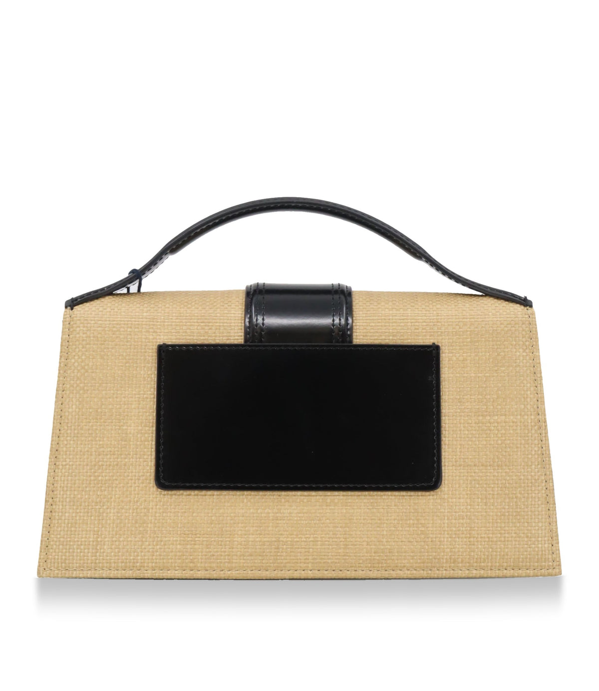 Jacquemus Raffia Handtasche Beige Schwarz mit Lederhenkel Designer Tasche