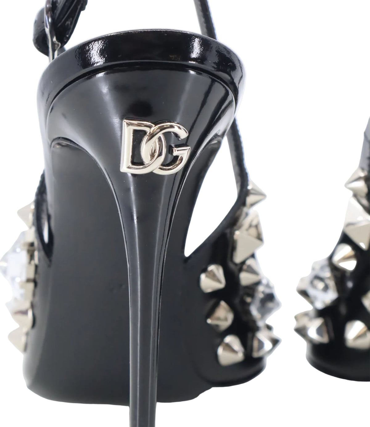 Dolce & Gabbana Slingback High Heels schwarz mit Nieten Größe 37