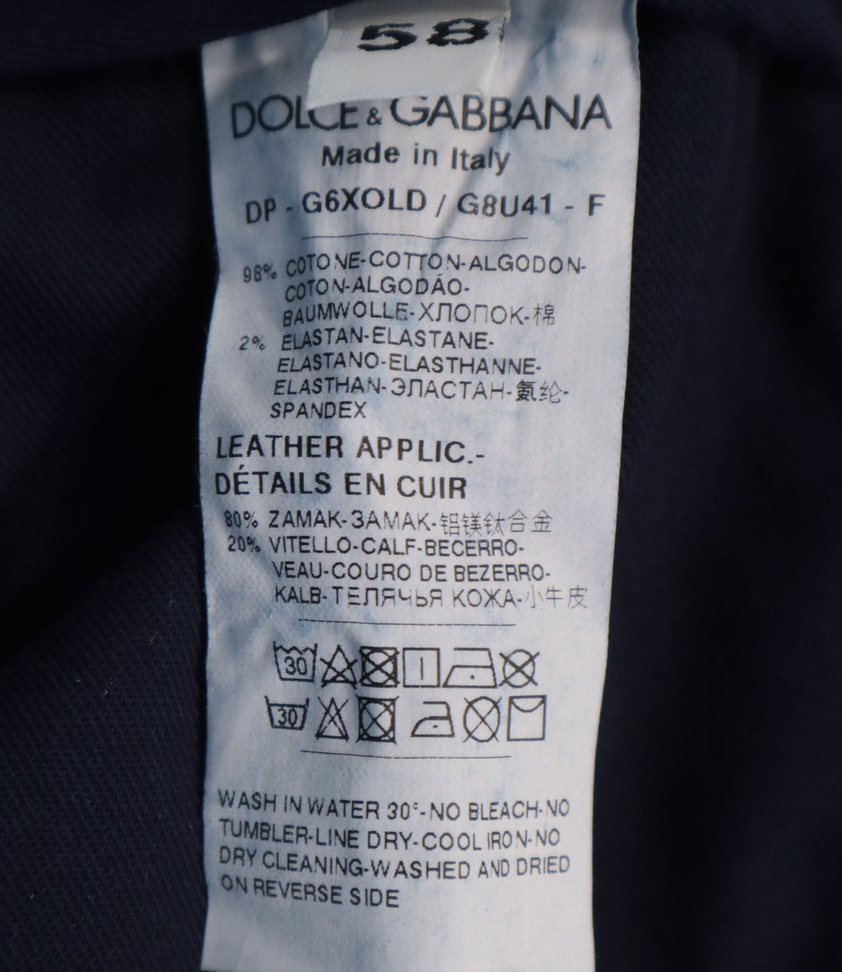 Dolce & Gabbana Herren Jeans dunkelblau Größe 58 Made in Italy