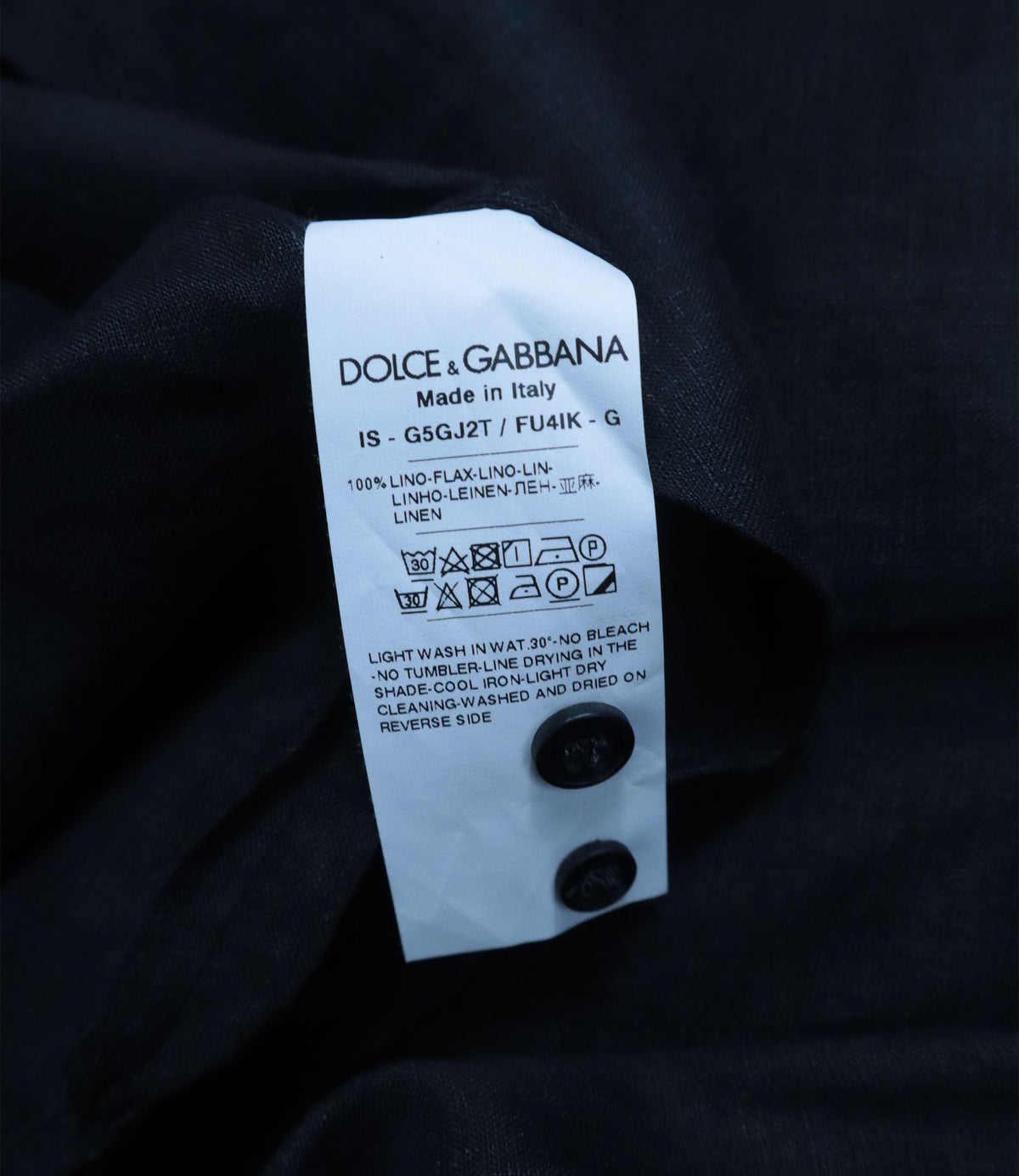 Dolce & Gabbana schwarze Leinenbluse Größe 41 aus Italien