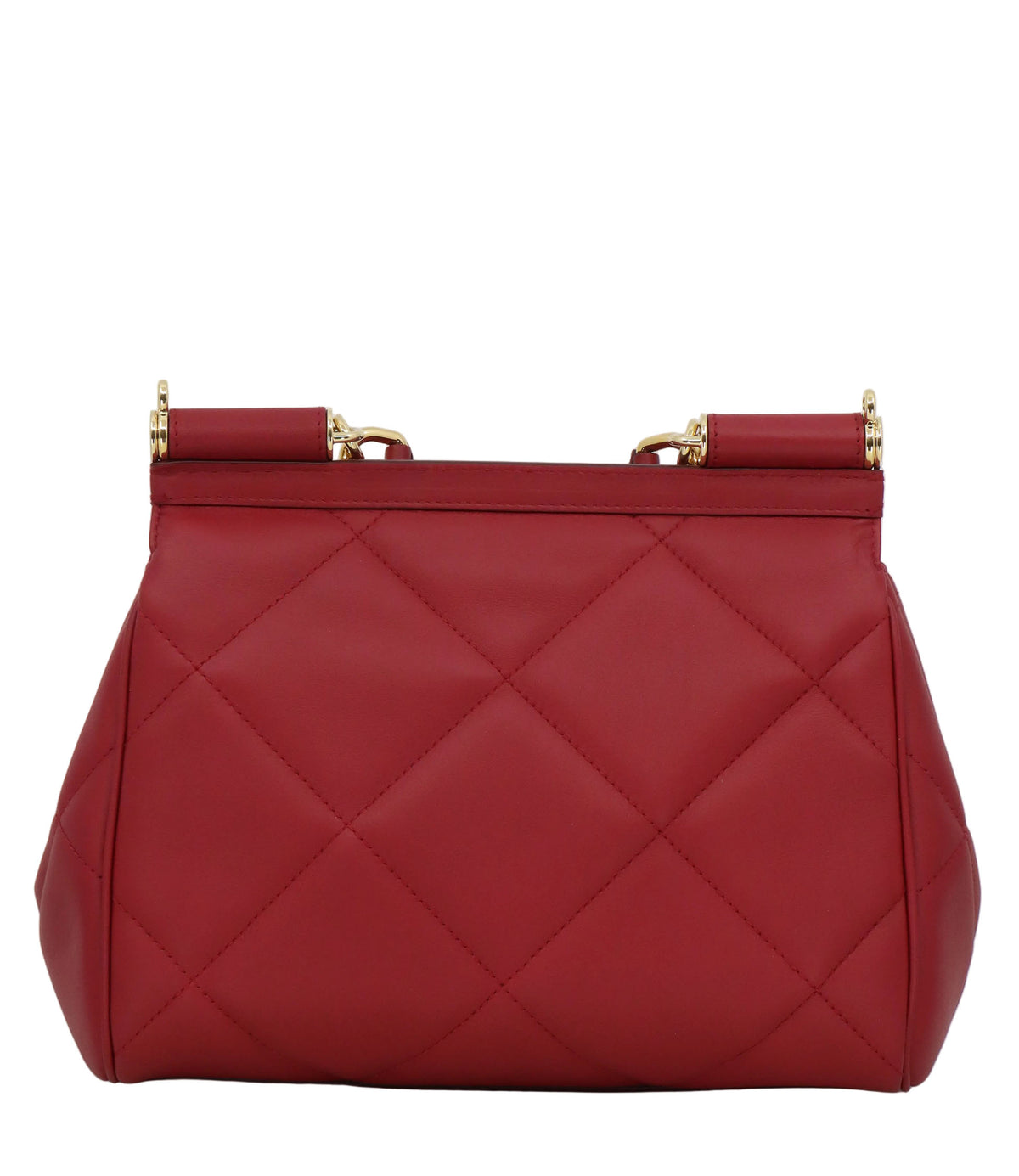 Dolce & Gabbana Handtasche rot gesteppt aus Leder mit Logo-Plakette
