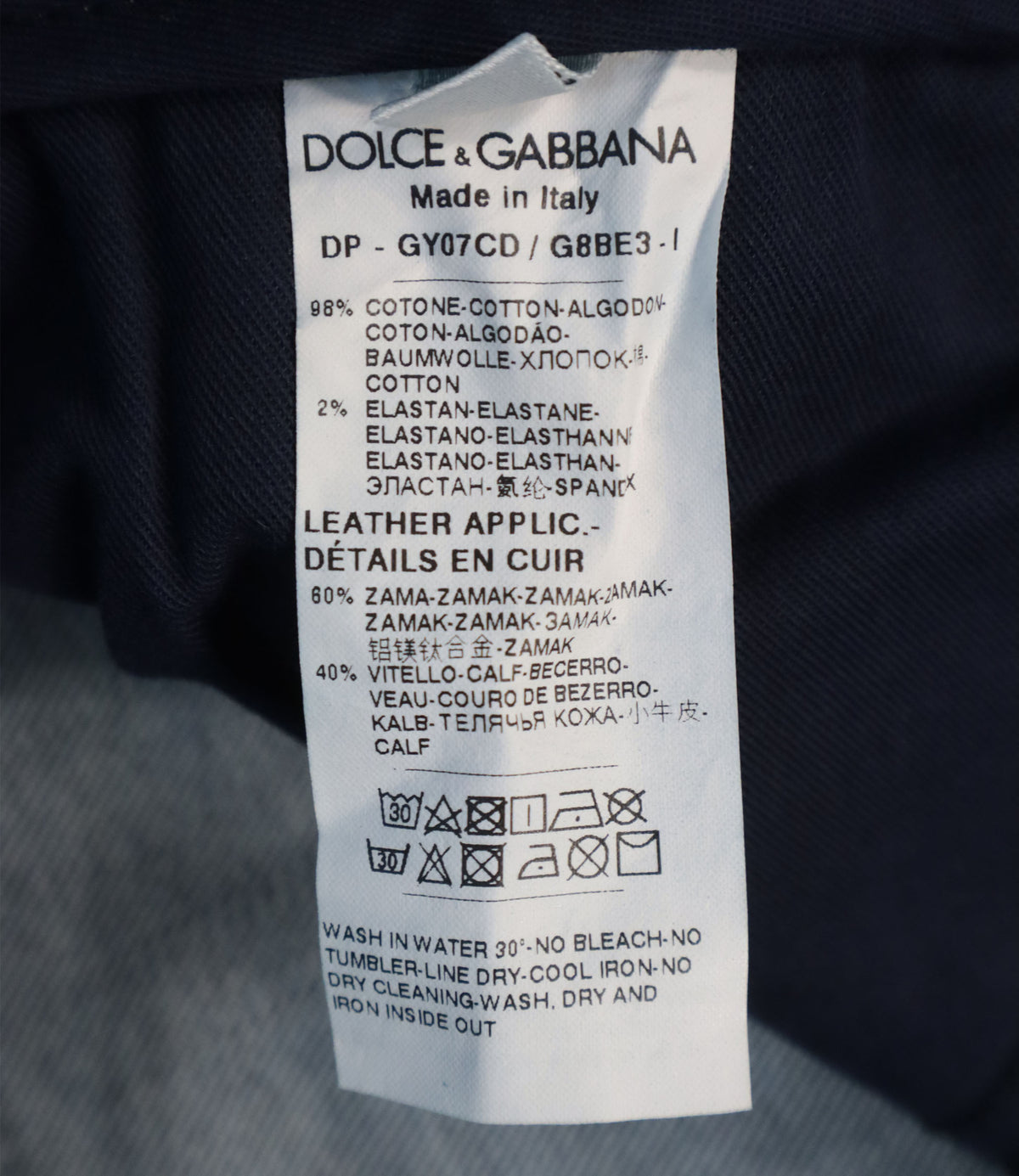 Dolce & Gabbana Slim Fit Jeans Blau Größe 58 Made in Italy