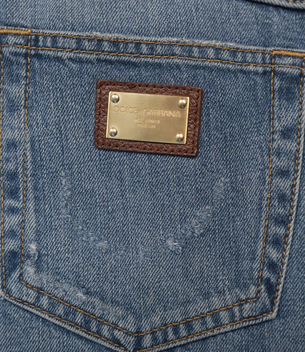 Dolce & Gabbana Jeans Größe IT 50 in hellblauem Used-Denim mit Destroyed-Details und Regular Fit aus Italien.