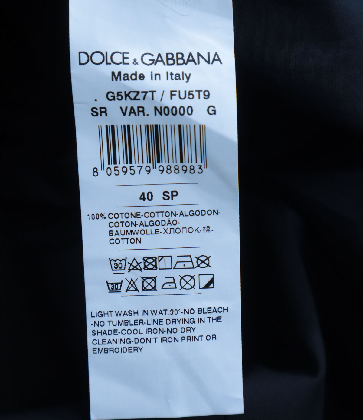 Dolce & Gabbana Herrenhemd aus Baumwolle in Dunkelblau Größe IT 40
